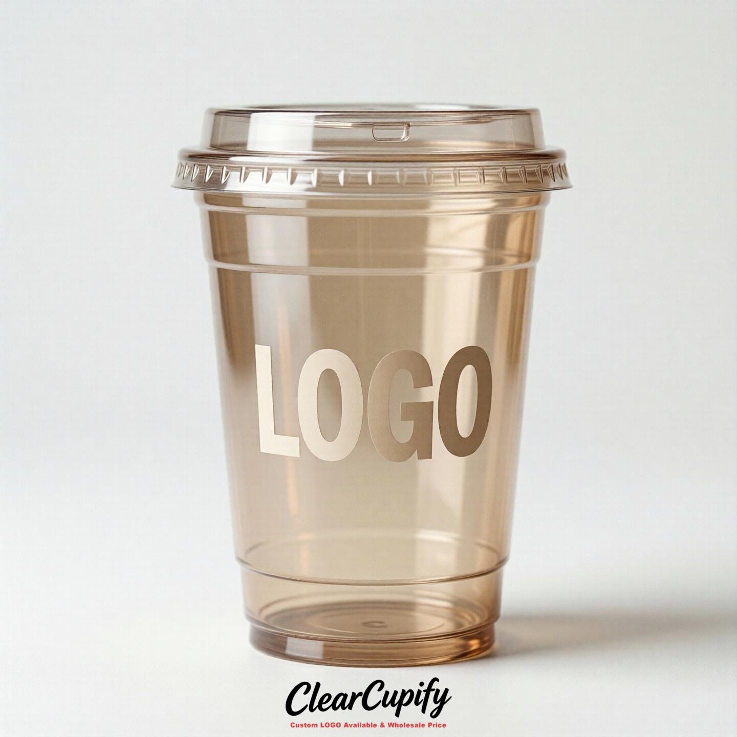 Latte Clear Plastic Cups with Custom Logo 12oz / 16oz / 20oz / 24oz / 32oz