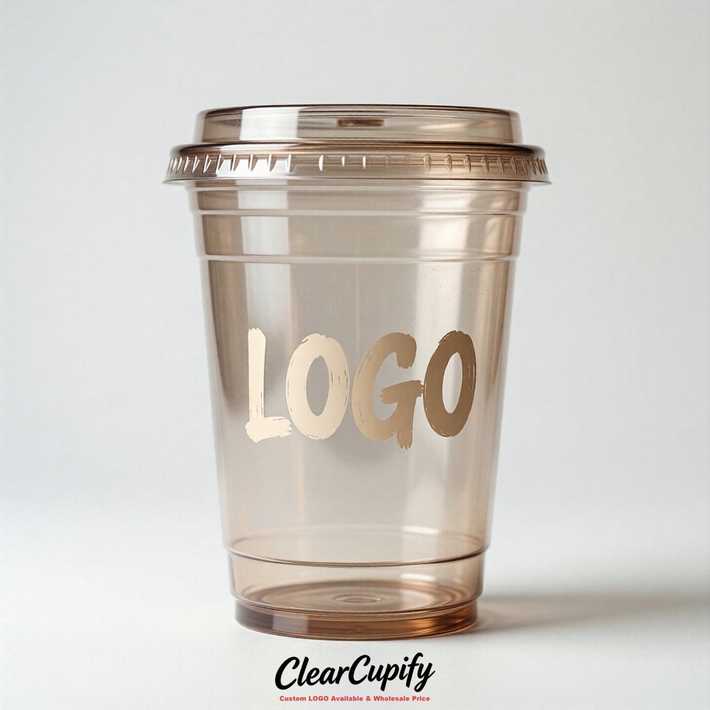 Latte Clear Plastic Cups with Custom Logo 12oz / 16oz / 20oz / 24oz / 32oz