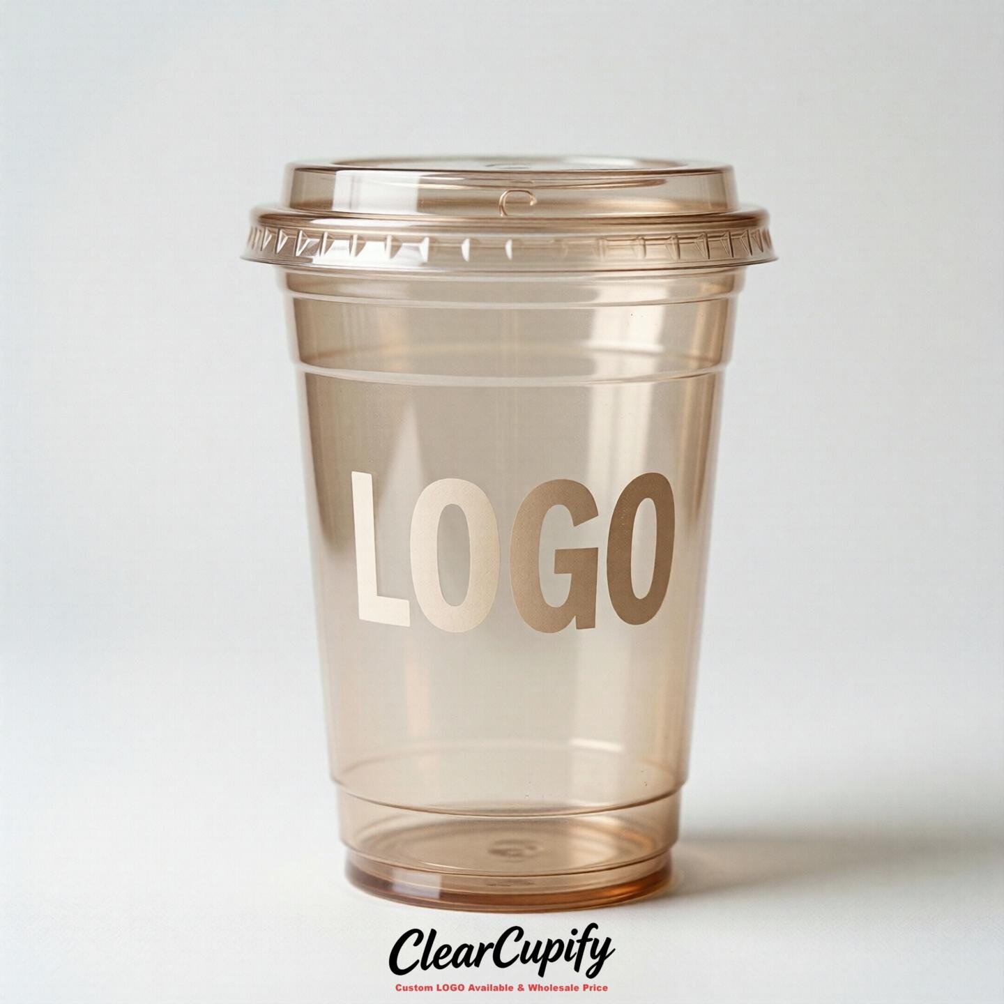 Latte Clear Plastic Cups with Custom Logo 12oz / 16oz / 20oz / 24oz / 32oz