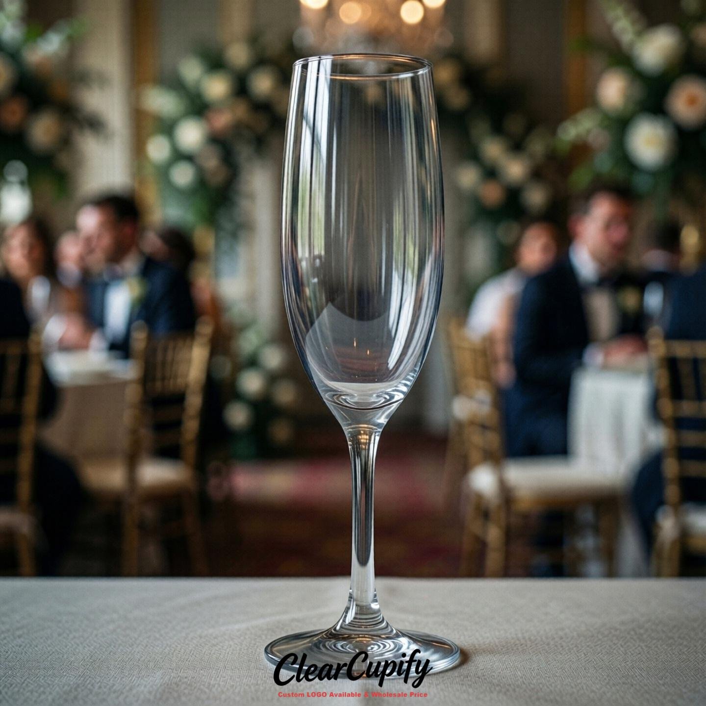 Light Slate Gray Clear Champagne Flutes - Wholesale 5oz/6oz/7oz Acrylic Champagne Glasses