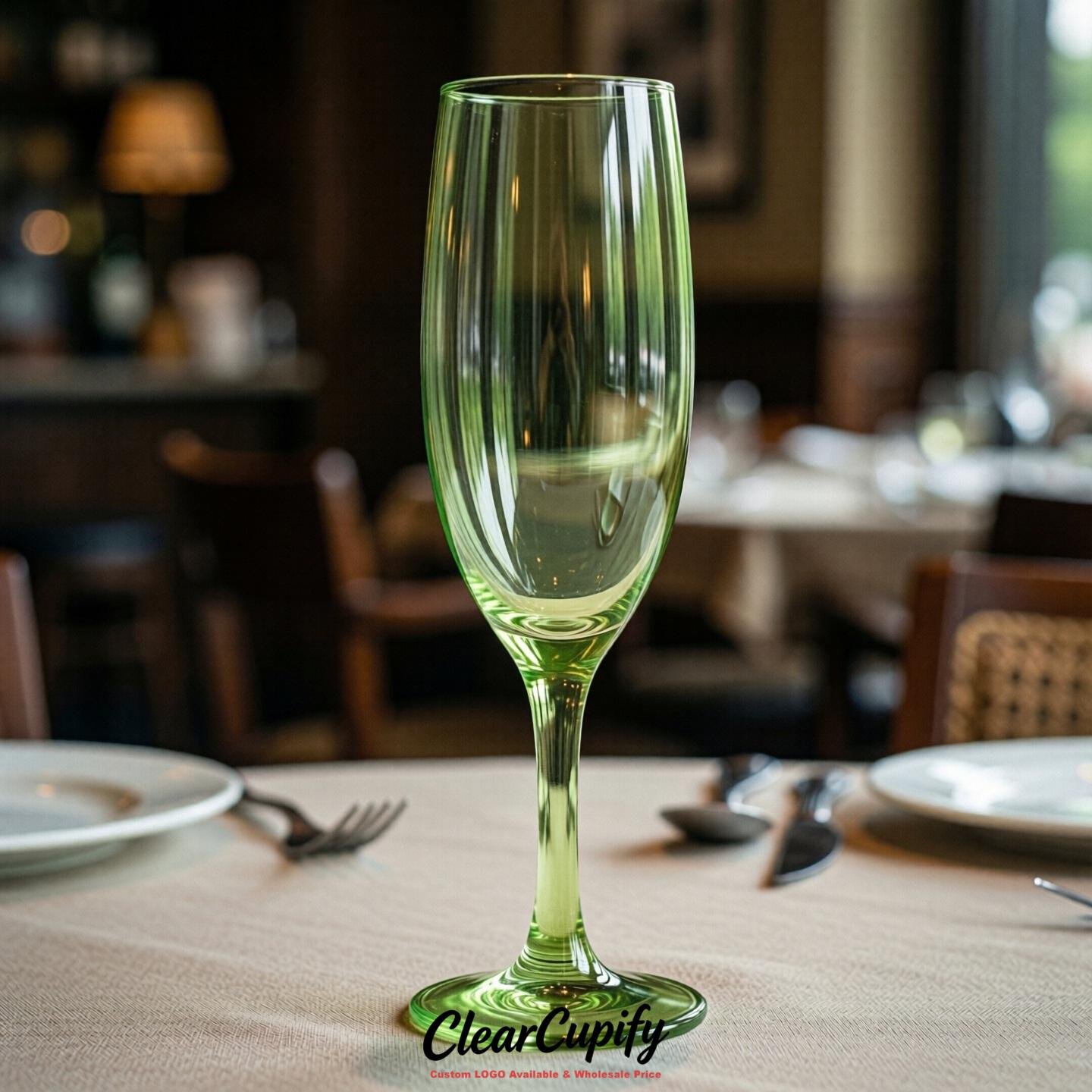 Lime Green Clear Champagne Flutes - Wholesale 5oz/6oz/7oz Acrylic Champagne Glasses