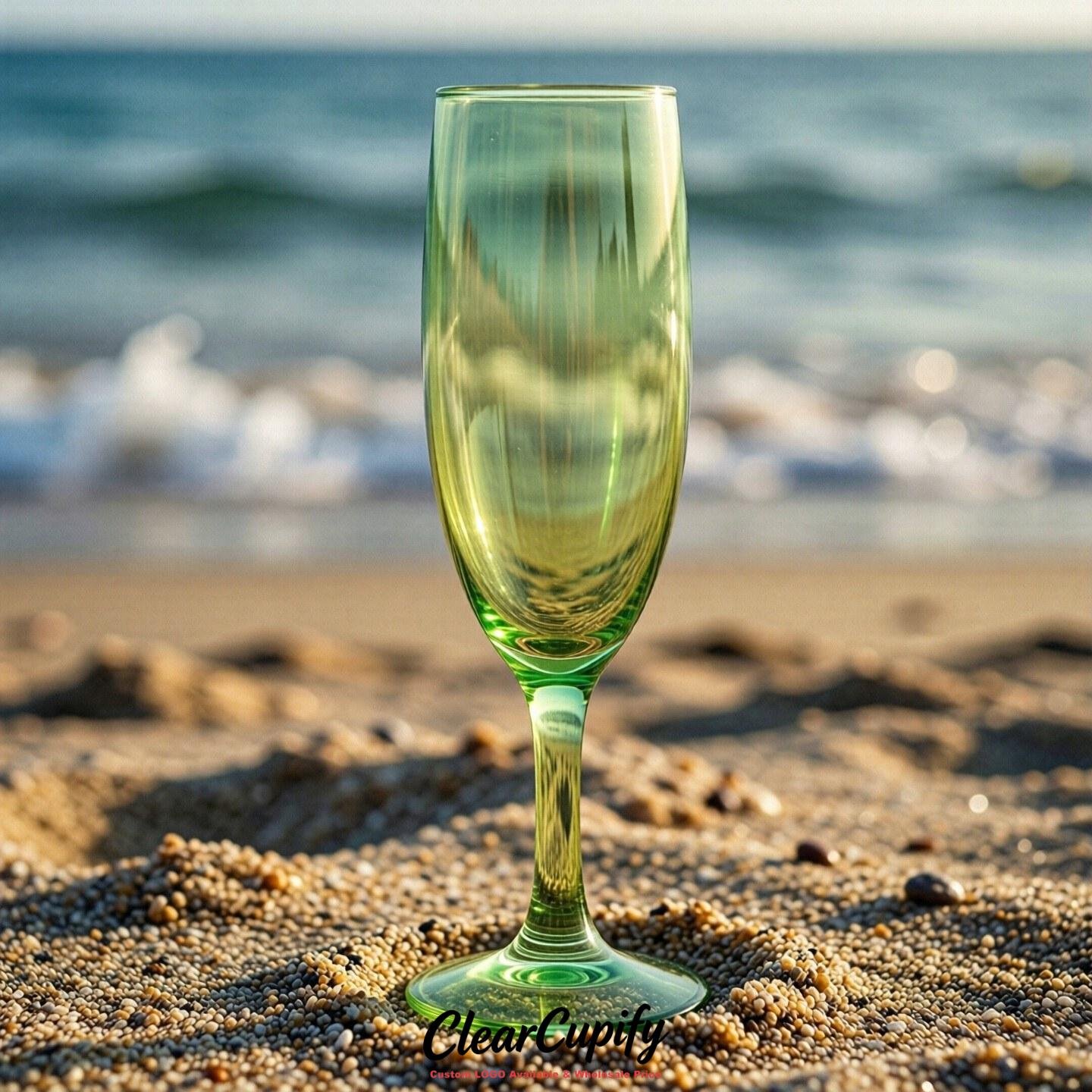 Lime Green Clear Champagne Flutes - Wholesale 5oz/6oz/7oz Acrylic Champagne Glasses