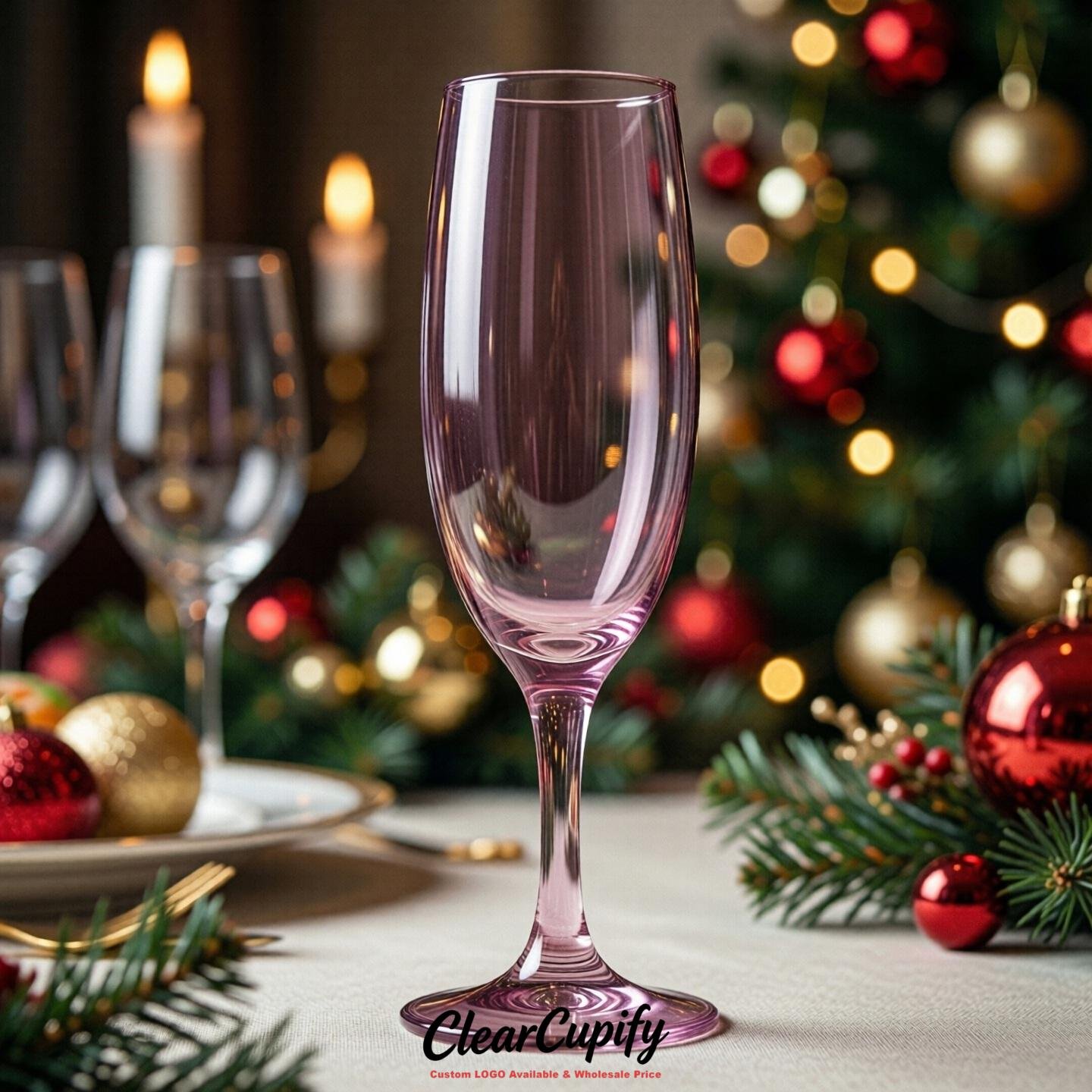 Mauve Clear Champagne Flutes - Wholesale 5oz/6oz/7oz Acrylic Champagne Glasses