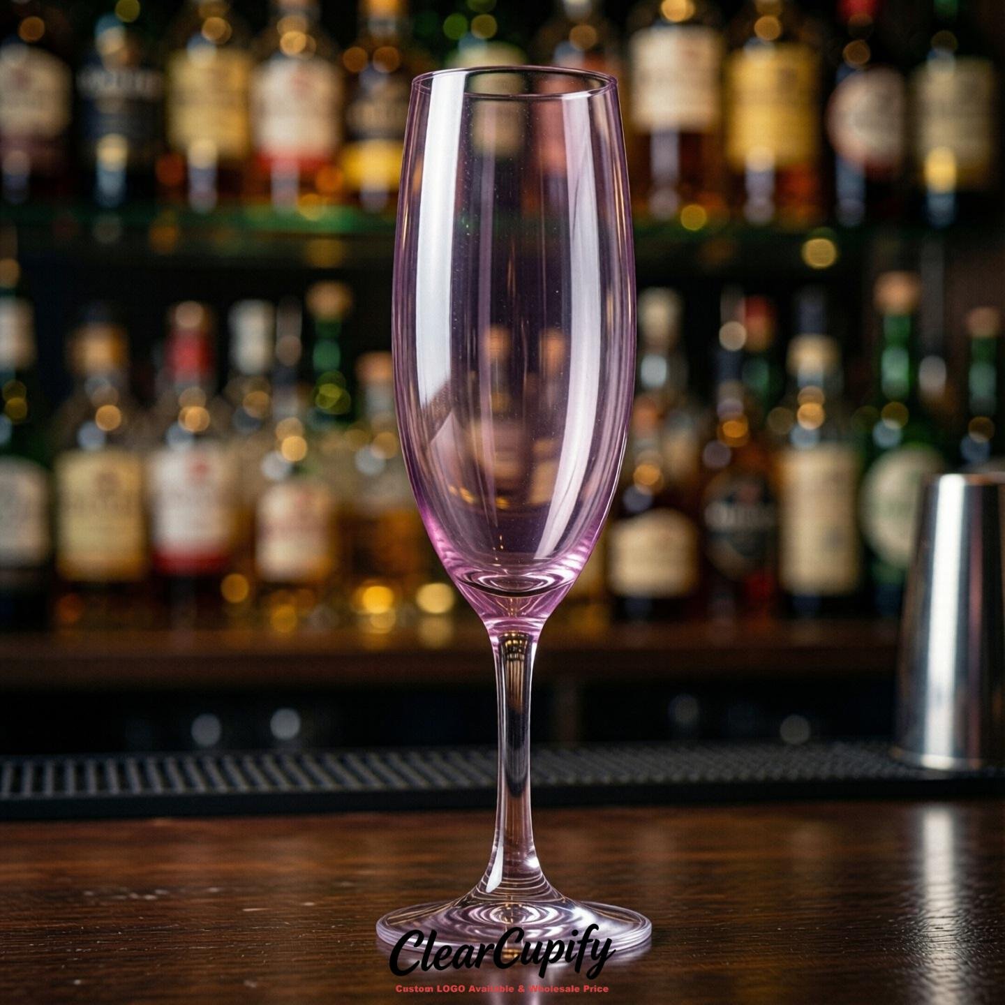 Mauve Clear Champagne Flutes - Wholesale 5oz/6oz/7oz Acrylic Champagne Glasses