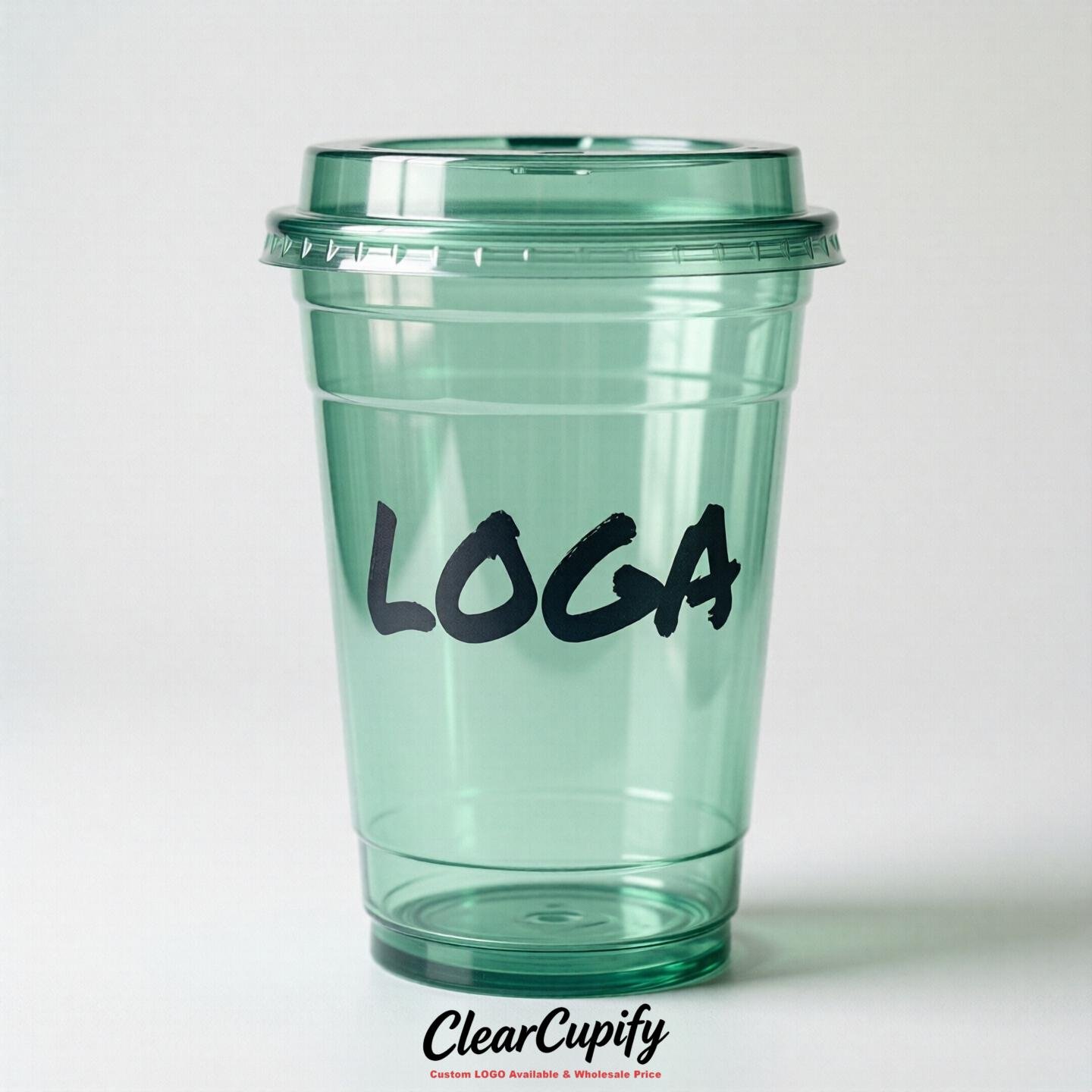 Mint Green Clear Plastic Cups with Custom Logo 12oz / 16oz / 20oz / 24oz / 32oz Mint Green Clear Plastic Cups with Custom Logo 12oz / 16oz / 20oz / 24oz / 32oz