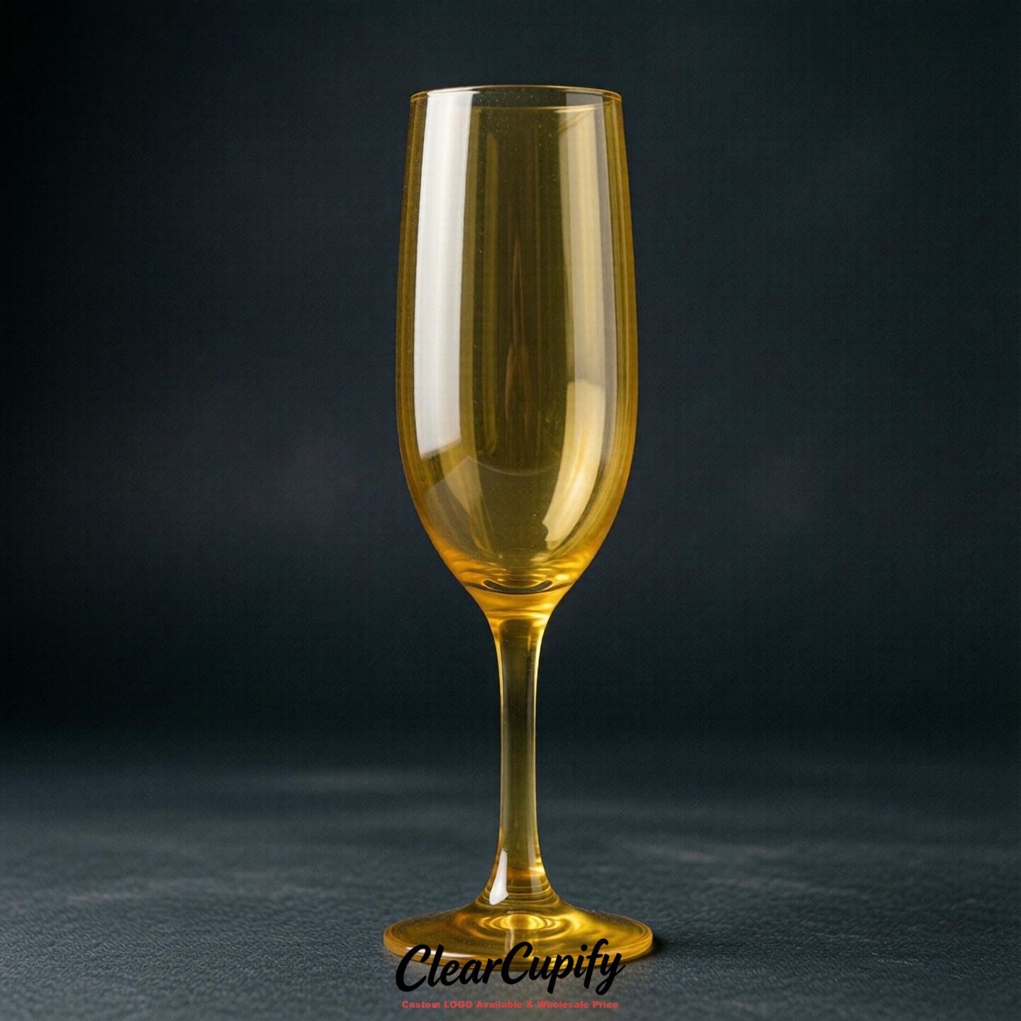 Mustard Clear Champagne Flutes - Wholesale 5oz/6oz/7oz Acrylic Champagne Glasses