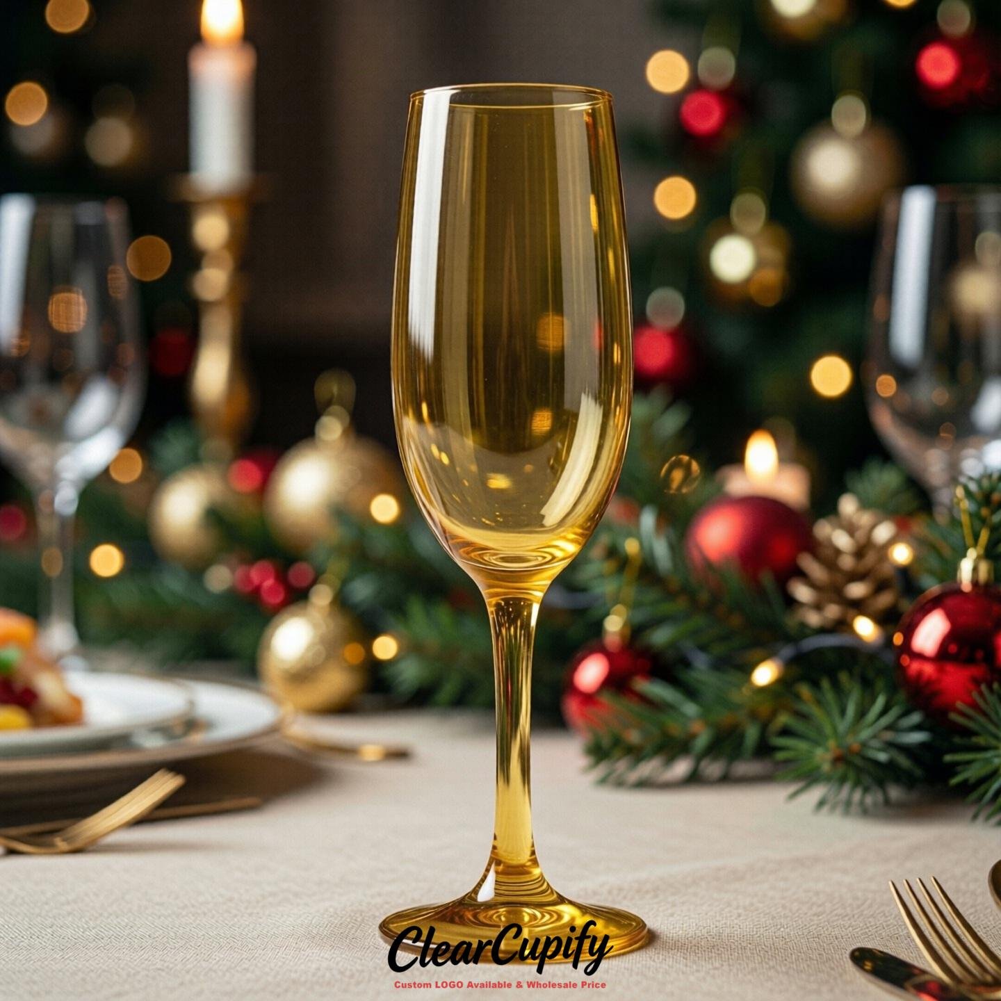 Mustard Clear Champagne Flutes - Wholesale 5oz/6oz/7oz Acrylic Champagne Glasses