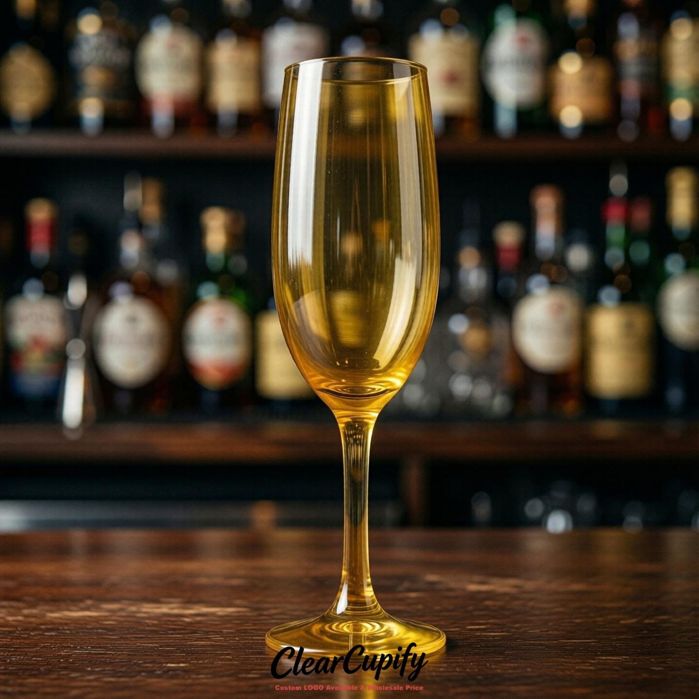 Mustard Clear Champagne Flutes - Wholesale 5oz/6oz/7oz Acrylic Champagne Glasses