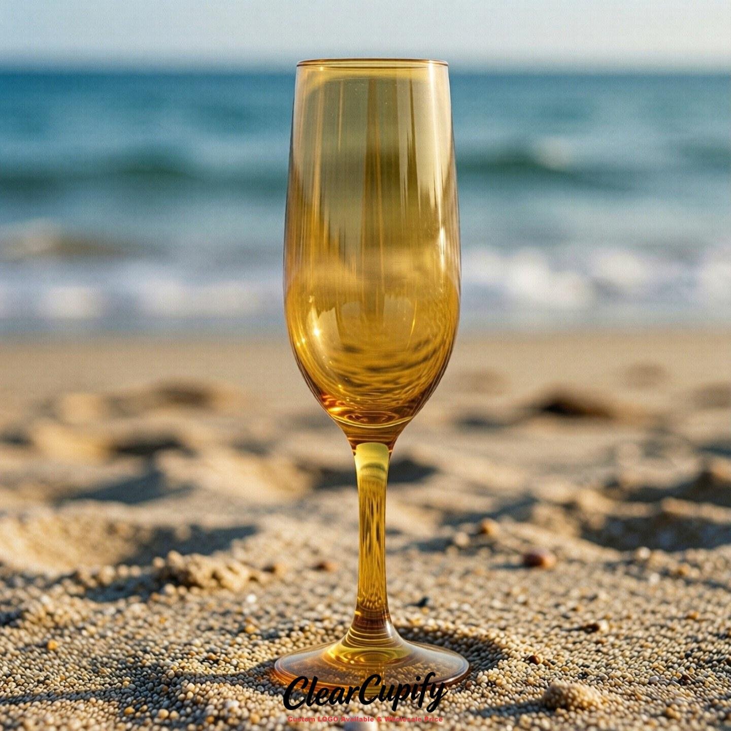 Mustard Clear Champagne Flutes - Wholesale 5oz/6oz/7oz Acrylic Champagne Glasses