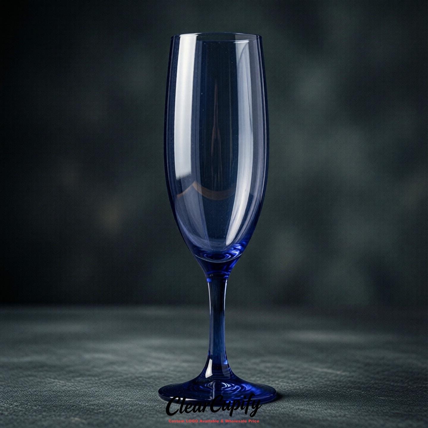 Navy Blue Clear Champagne Flutes - Wholesale 5oz/6oz/7oz Acrylic Champagne Glasses