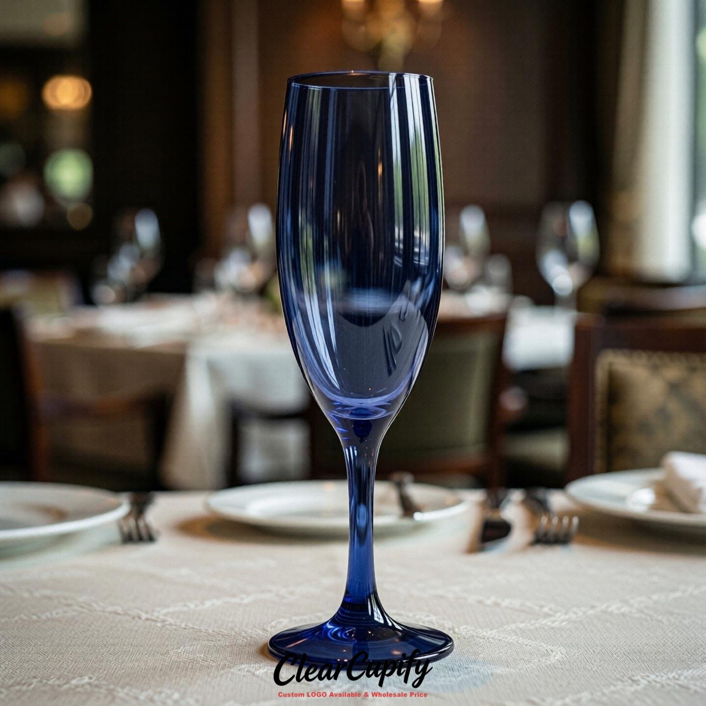 Navy Blue Clear Champagne Flutes - Wholesale 5oz/6oz/7oz Acrylic Champagne Glasses