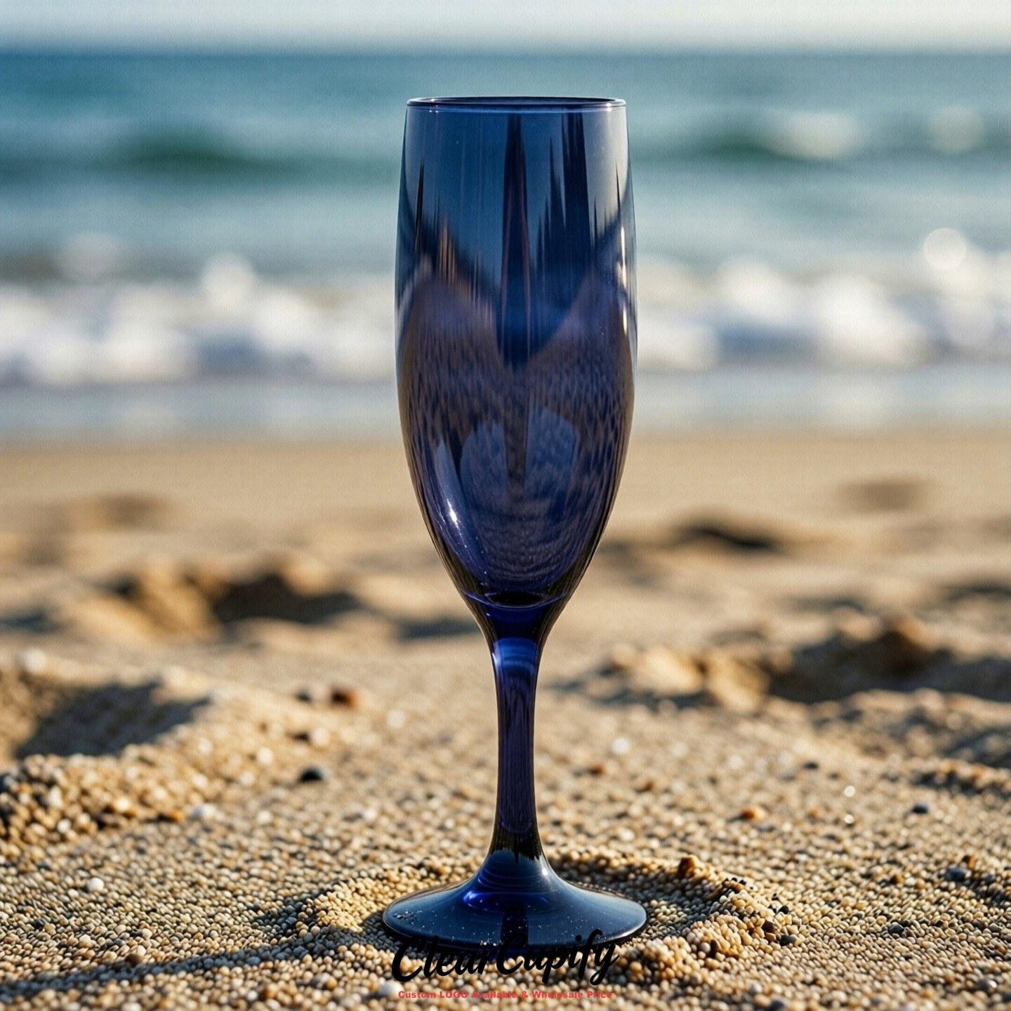 Navy Blue Clear Champagne Flutes - Wholesale 5oz/6oz/7oz Acrylic Champagne Glasses