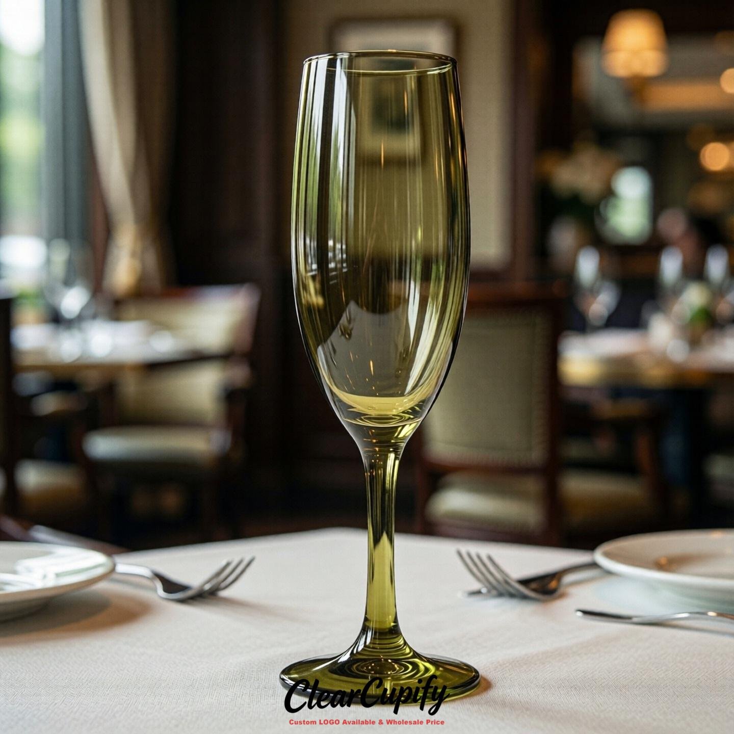 Olive Clear Champagne Flutes - Wholesale 5oz/6oz/7oz Acrylic Champagne Glasses
