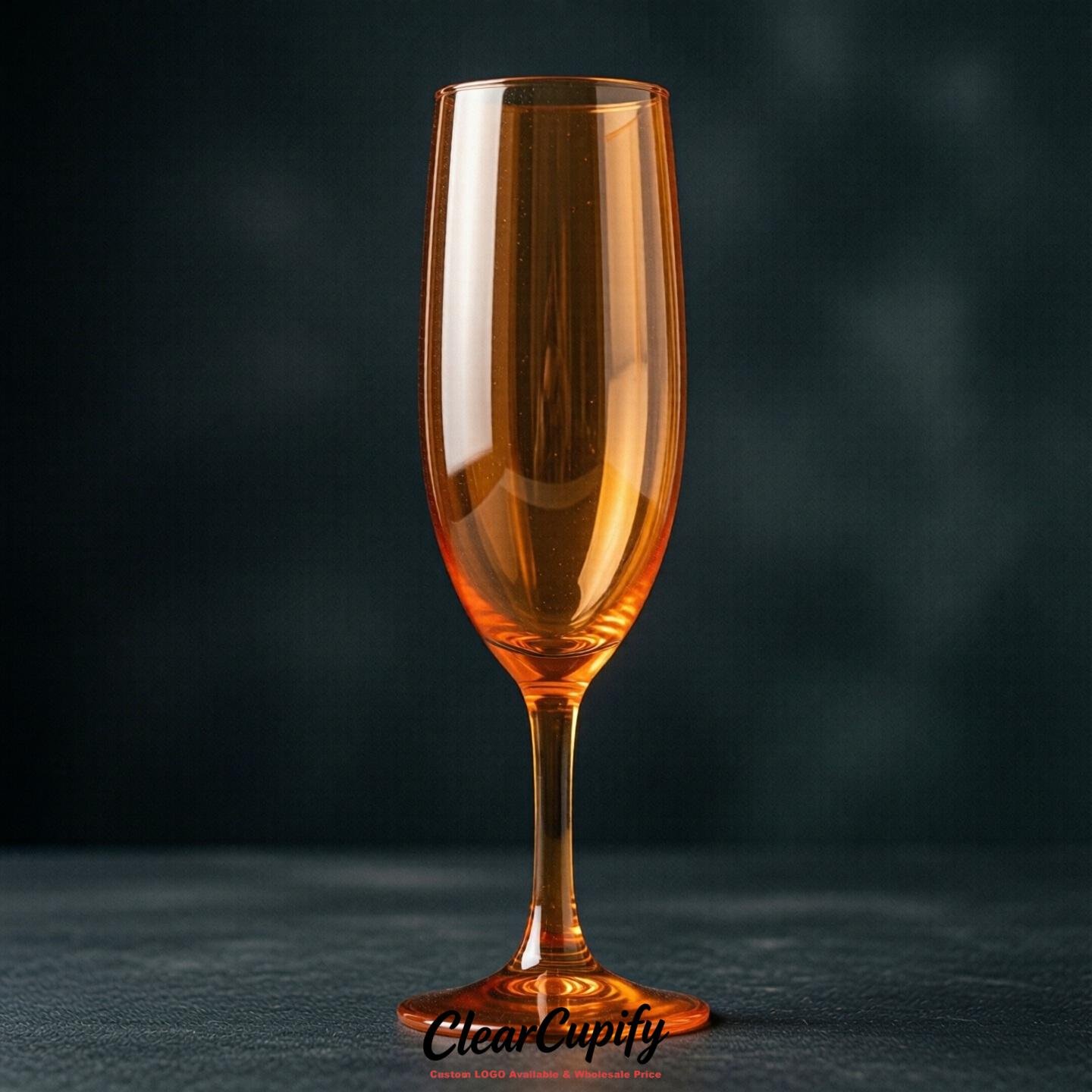 Orange Clear Champagne Flutes - Wholesale 5oz/6oz/7oz Acrylic Champagne Glasses