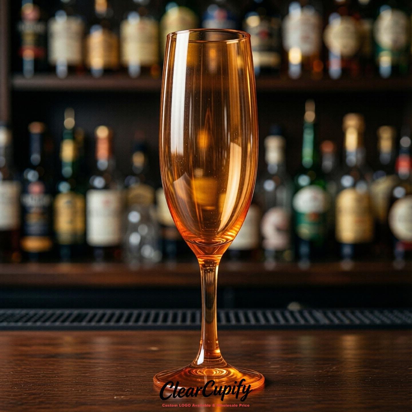 Orange Clear Champagne Flutes - Wholesale 5oz/6oz/7oz Acrylic Champagne Glasses