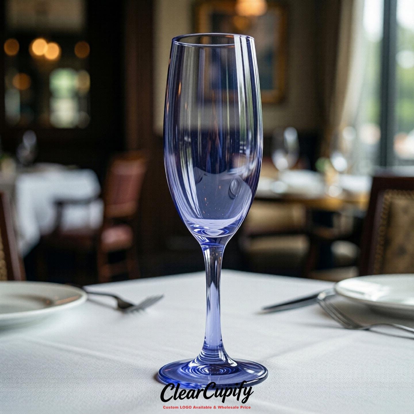 Periwinkle Clear Champagne Flutes - Wholesale 5oz/6oz/7oz Acrylic Champagne Glasses