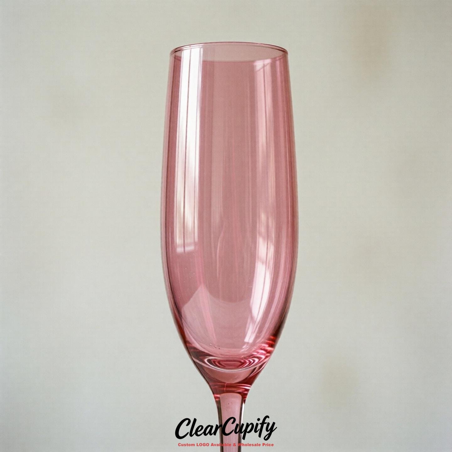 Pink Clear Champagne Flutes - Wholesale 5oz/6oz/7oz Acrylic Champagne Glasses