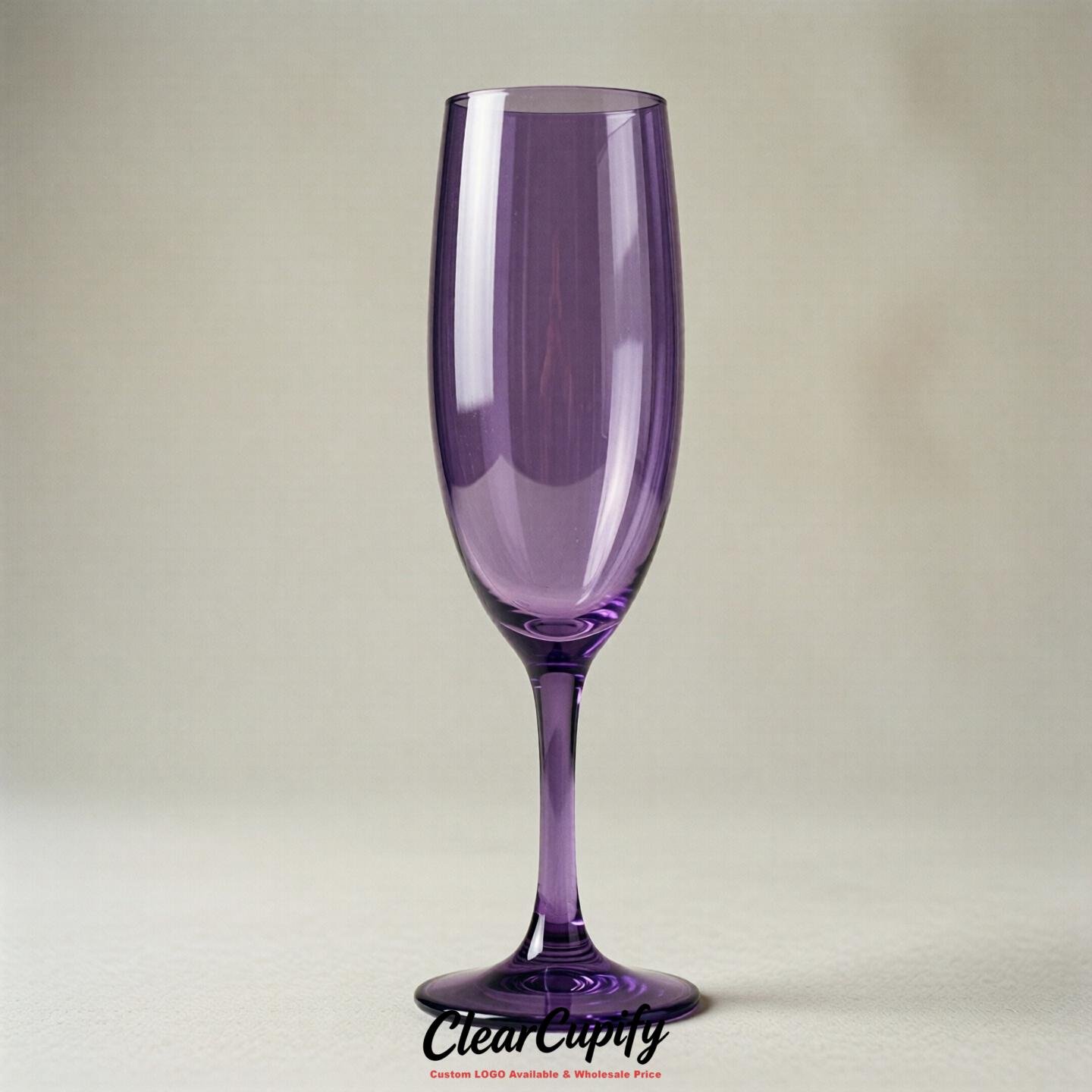 Purple Clear Champagne Flutes - Wholesale 5oz/6oz/7oz Acrylic Champagne Glasses