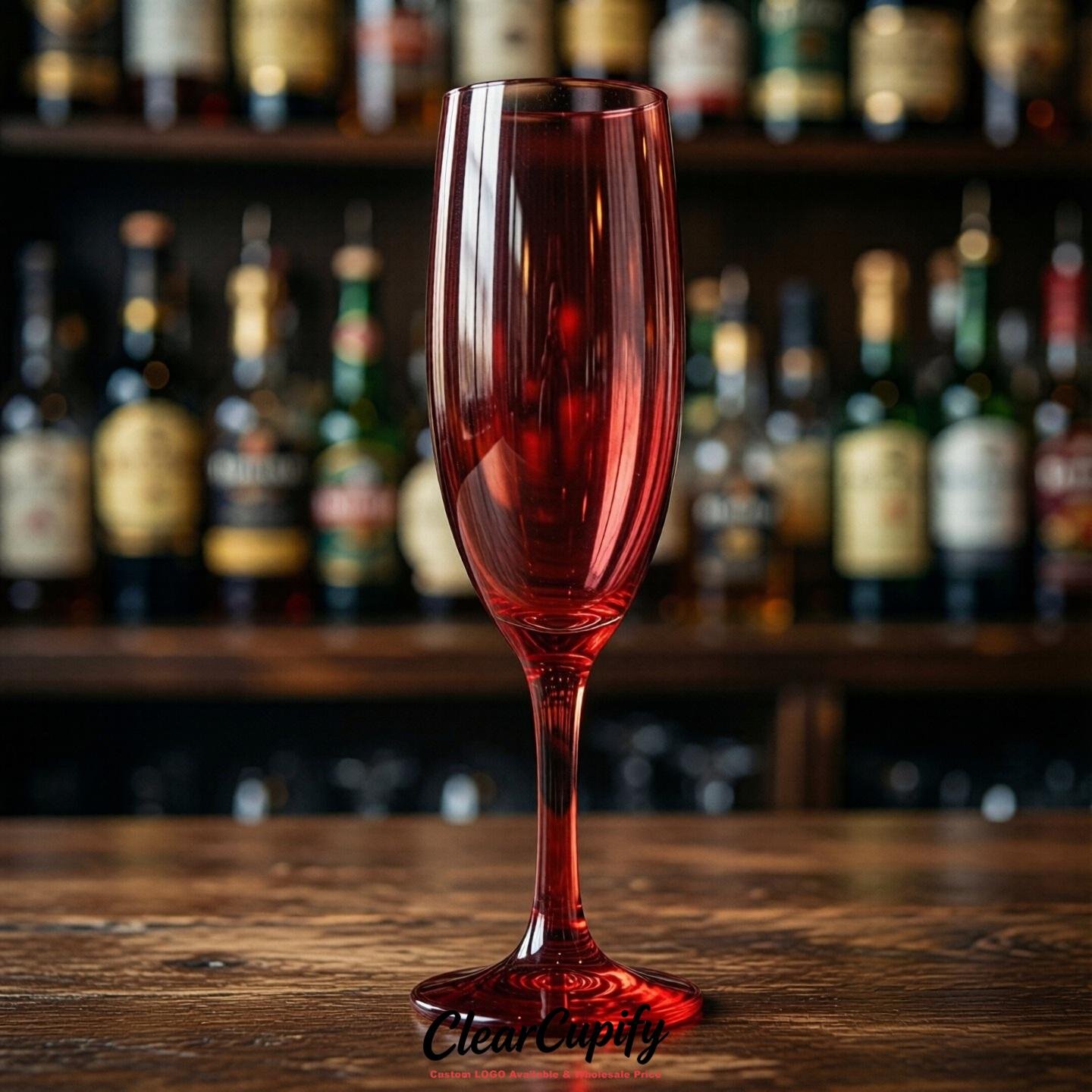 Red Clear Champagne Flutes - Wholesale 5oz/6oz/7oz Acrylic Champagne Glasses