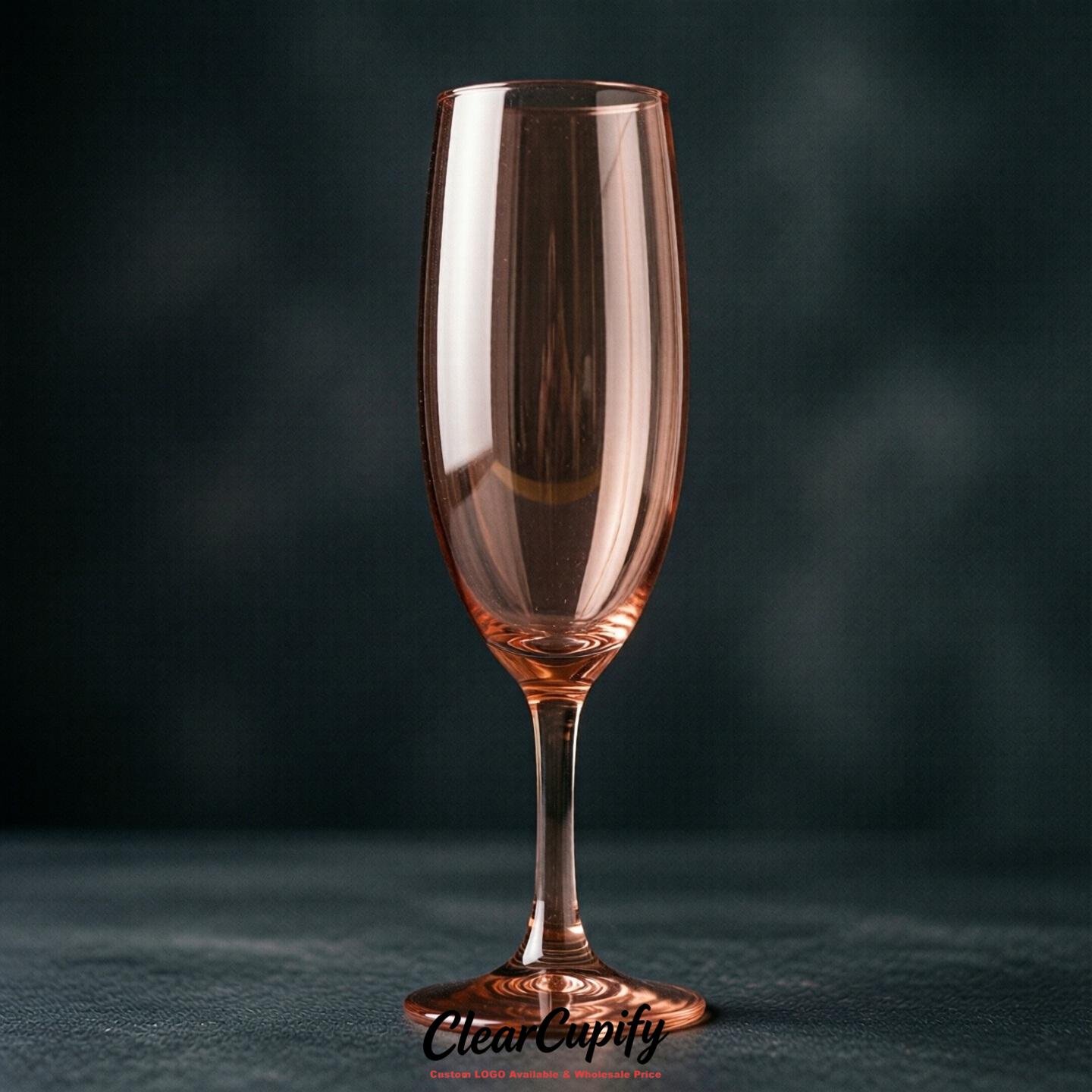 Rose Gold Clear Champagne Flutes - Wholesale 5oz/6oz/7oz Acrylic Champagne Glasses