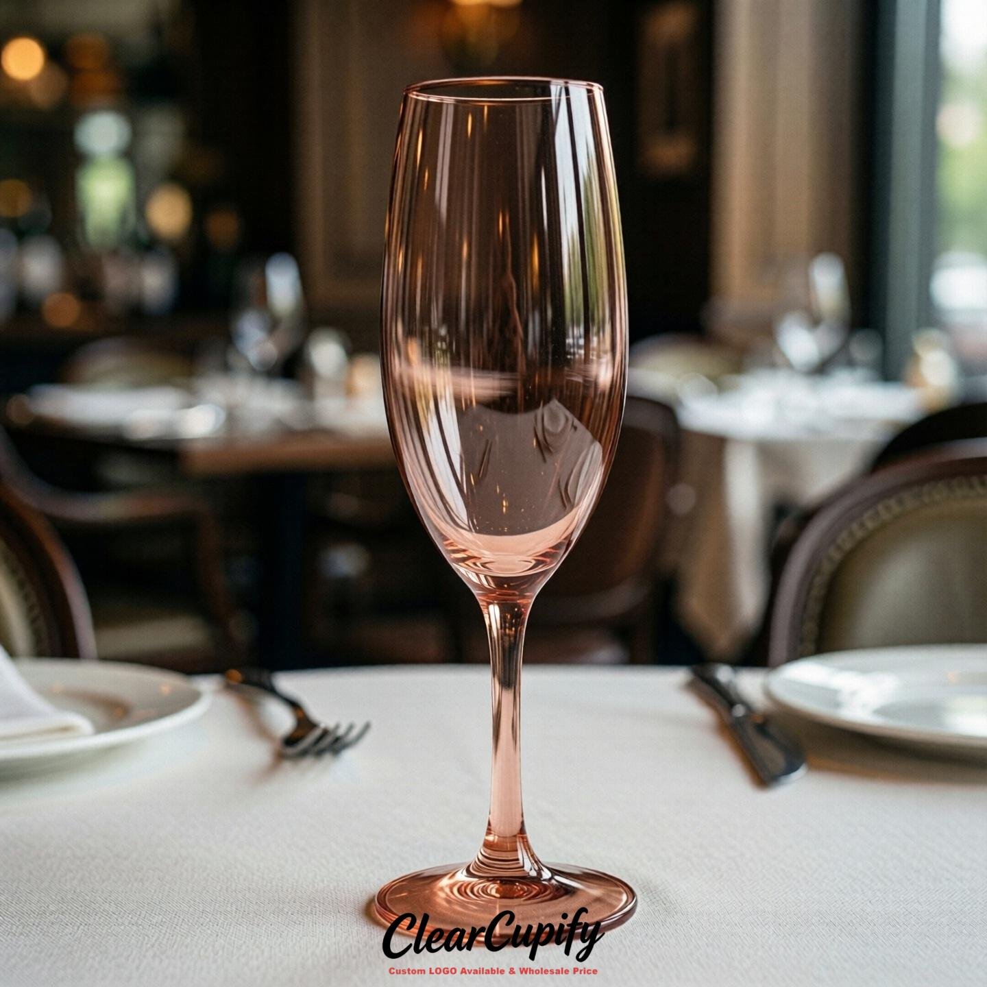 Rose Gold Clear Champagne Flutes - Wholesale 5oz/6oz/7oz Acrylic Champagne Glasses
