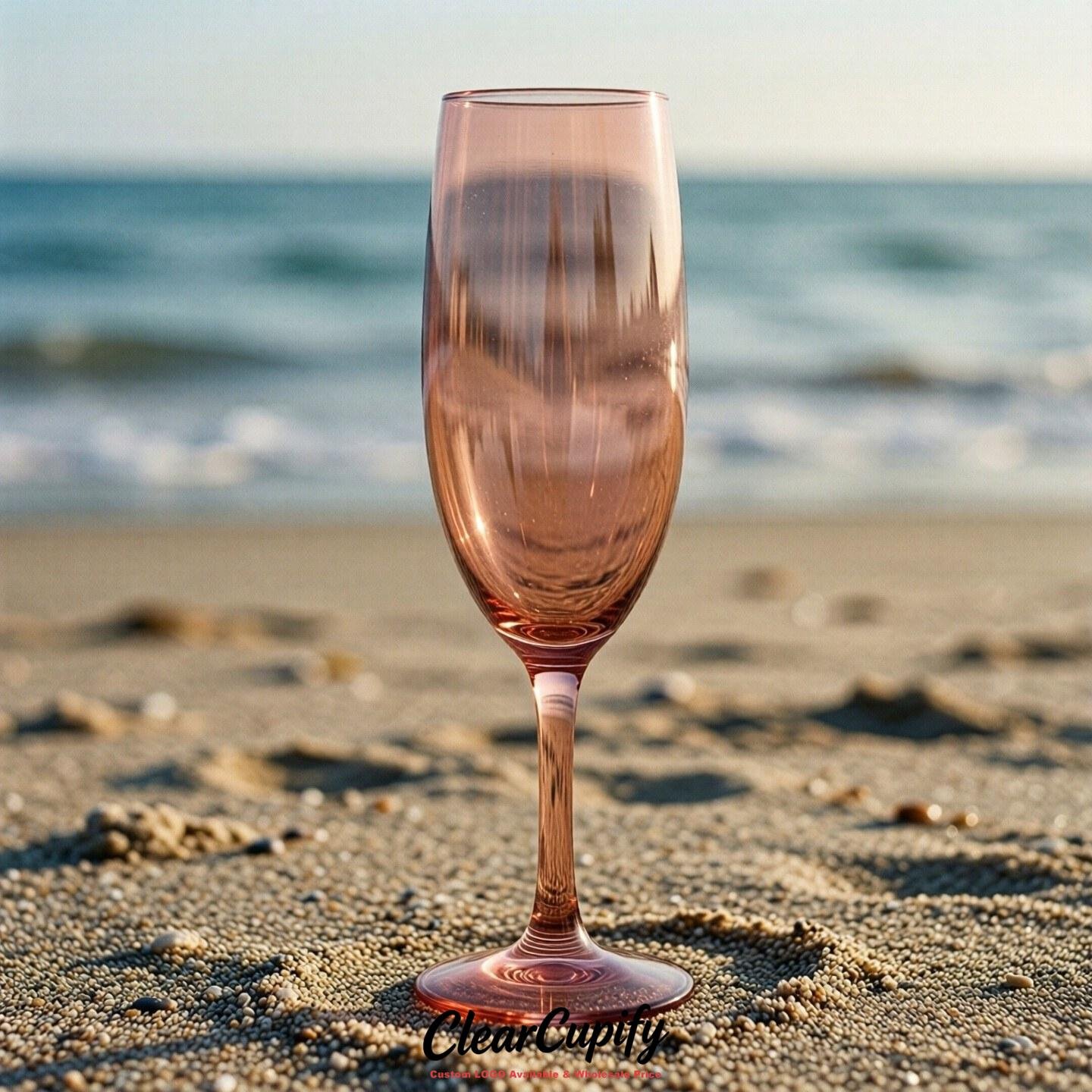 Rose Gold Clear Champagne Flutes - Wholesale 5oz/6oz/7oz Acrylic Champagne Glasses