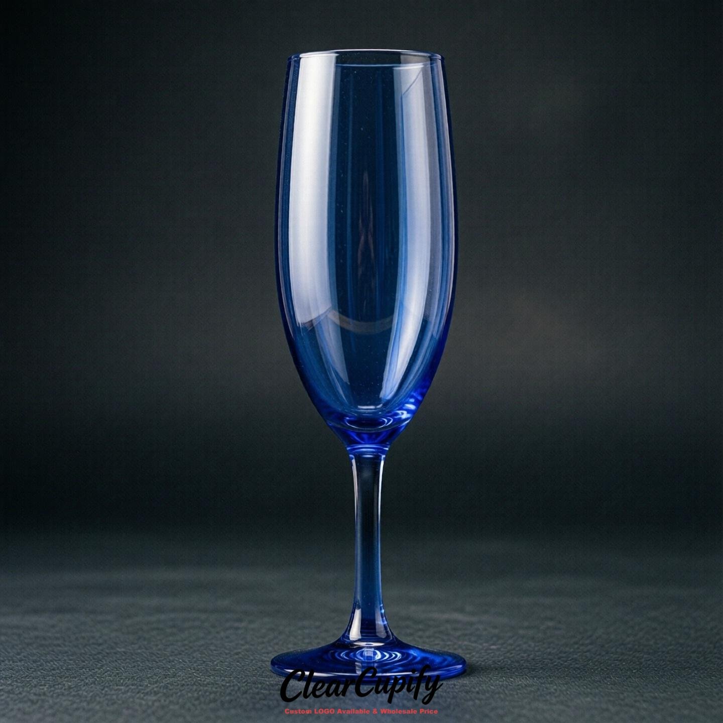 Royal Blue Clear Champagne Flutes - Wholesale 5oz/6oz/7oz Acrylic Champagne Glasses