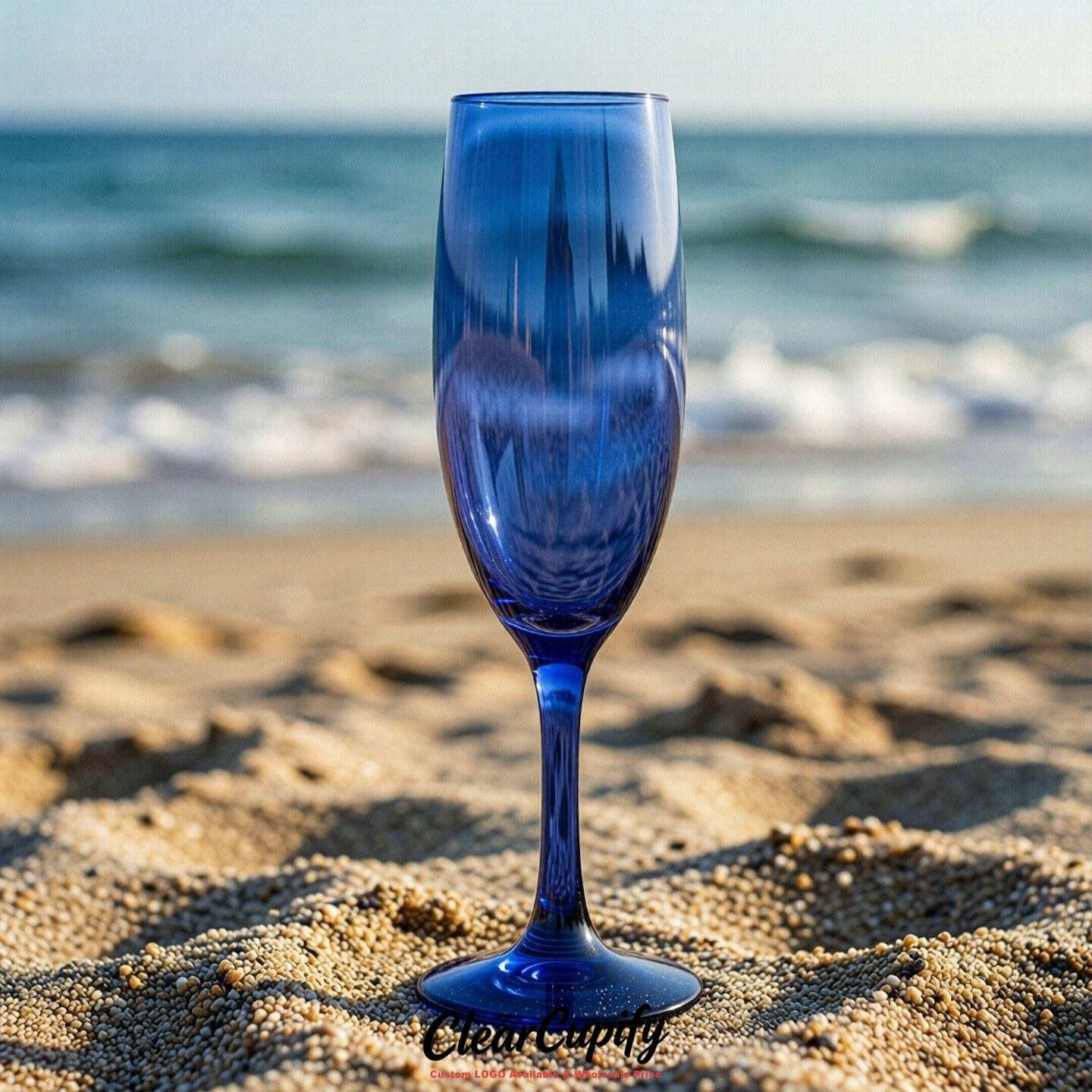 Royal Blue Clear Champagne Flutes - Wholesale 5oz/6oz/7oz Acrylic Champagne Glasses