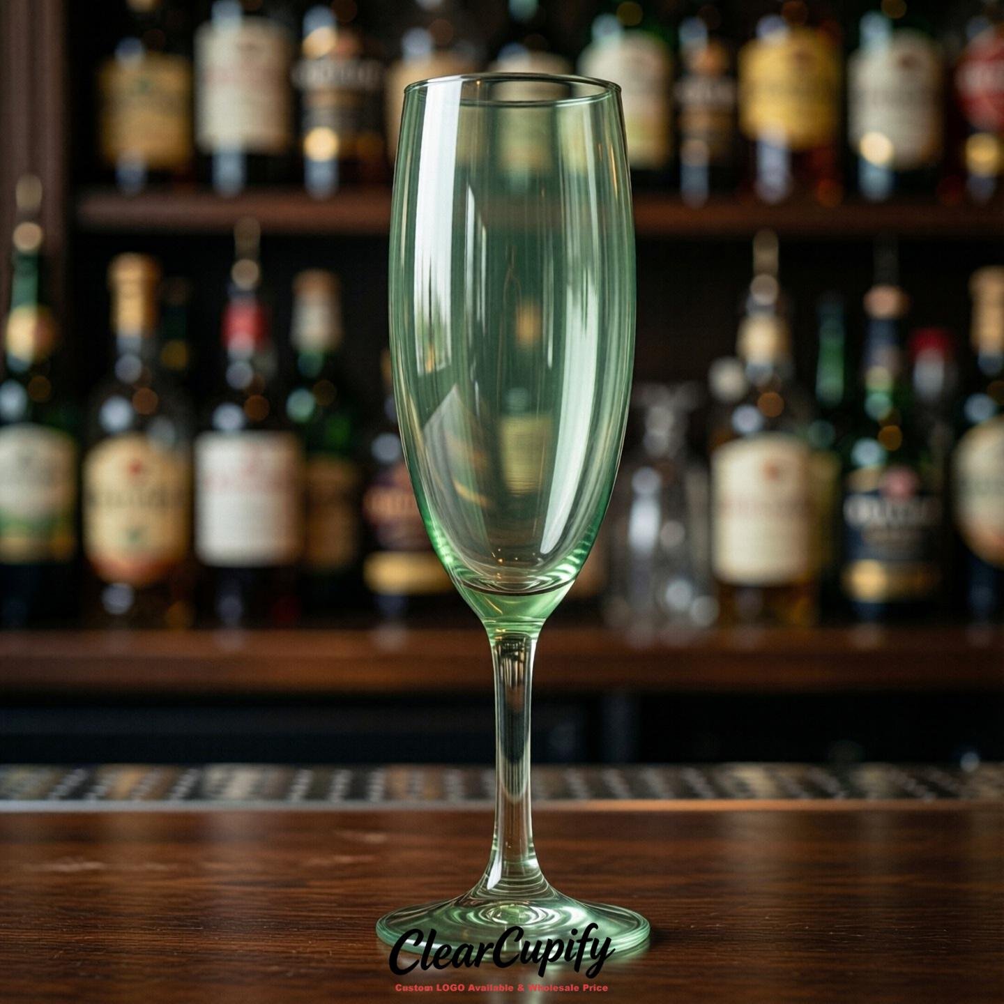 Sage Green Clear Champagne Flutes - Wholesale 5oz/6oz/7oz Acrylic Champagne Glasses