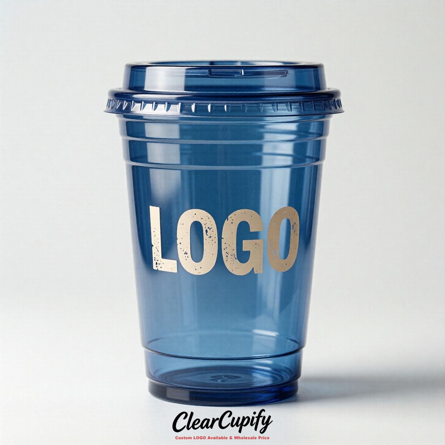 Sapphire Clear Plastic Cups with Custom Logo 12oz / 16oz / 20oz / 24oz / 32oz