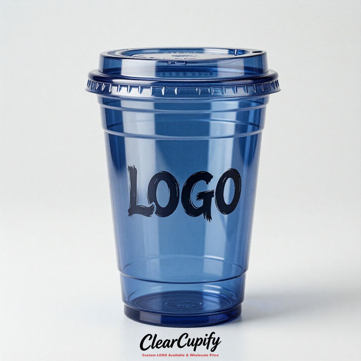 Sapphire Clear Plastic Cups with Custom Logo 12oz / 16oz / 20oz / 24oz / 32oz