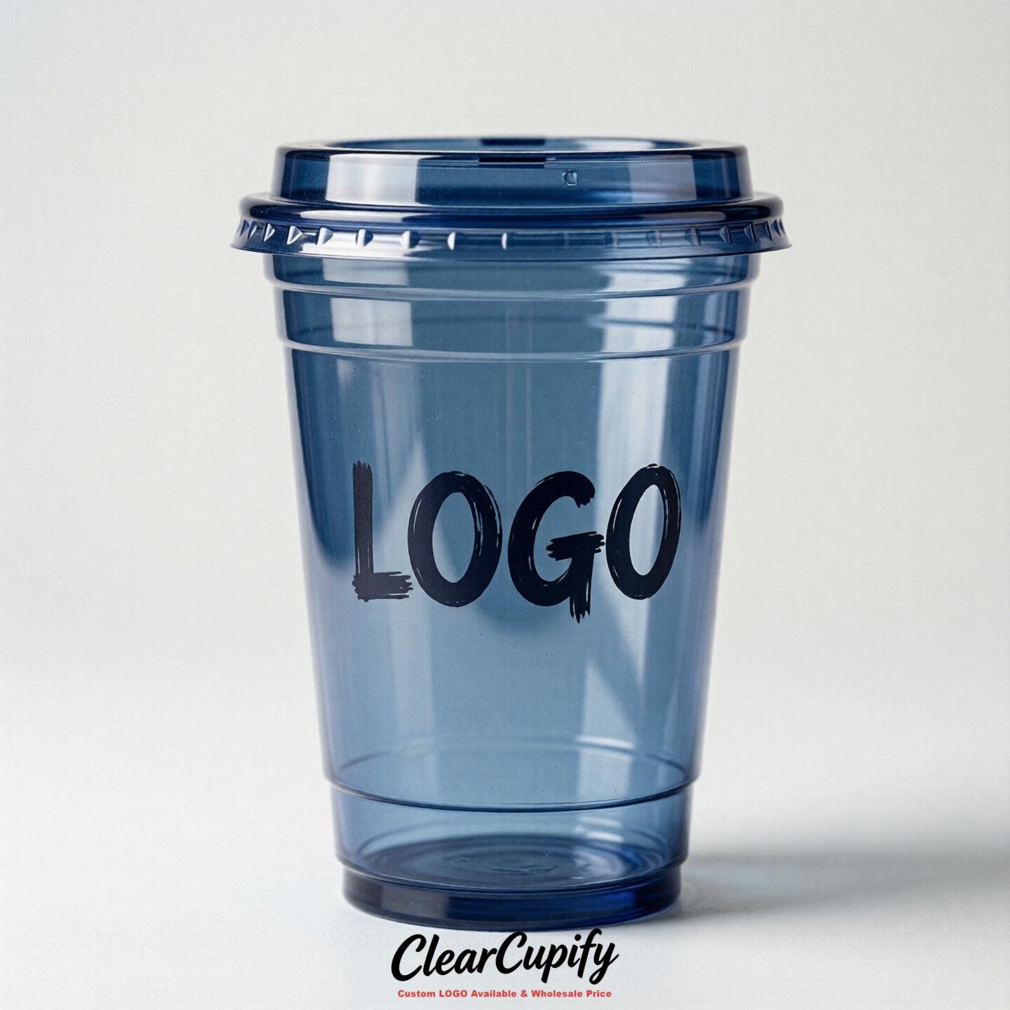 Sapphire Clear Plastic Cups with Custom Logo 12oz / 16oz / 20oz / 24oz / 32oz