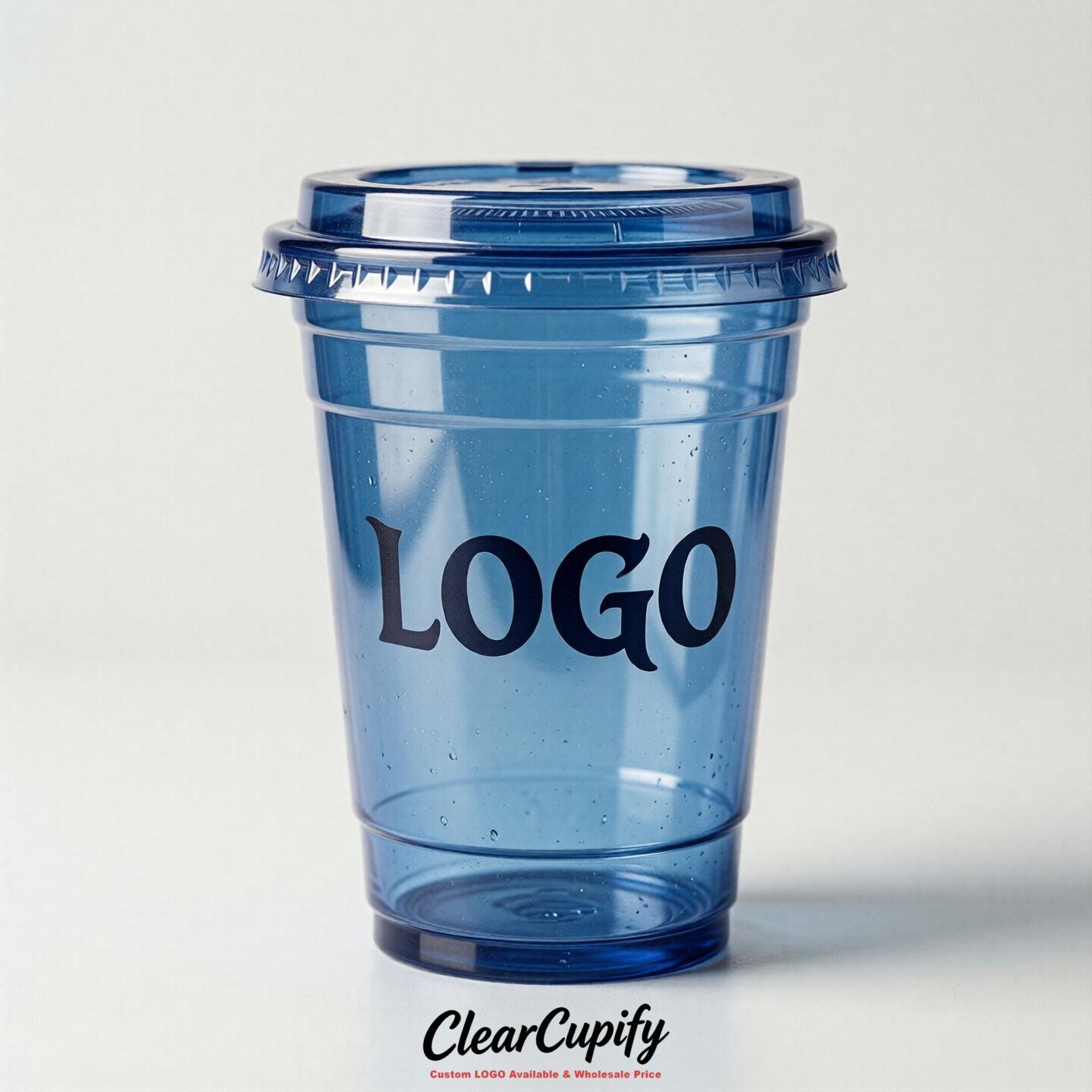 Sapphire Clear Plastic Cups with Custom Logo 12oz / 16oz / 20oz / 24oz / 32oz
