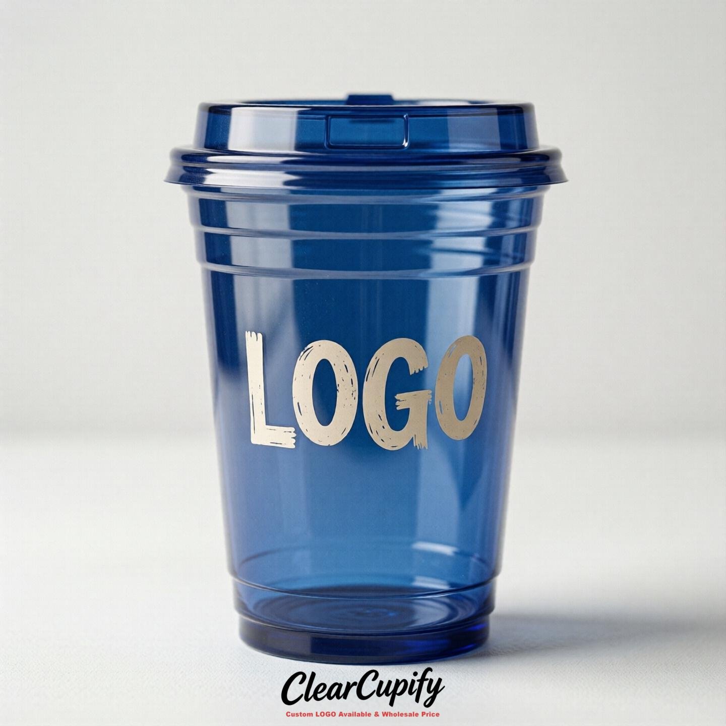 Sapphire Clear Plastic Cups with Custom Logo 12oz / 16oz / 20oz / 24oz / 32oz