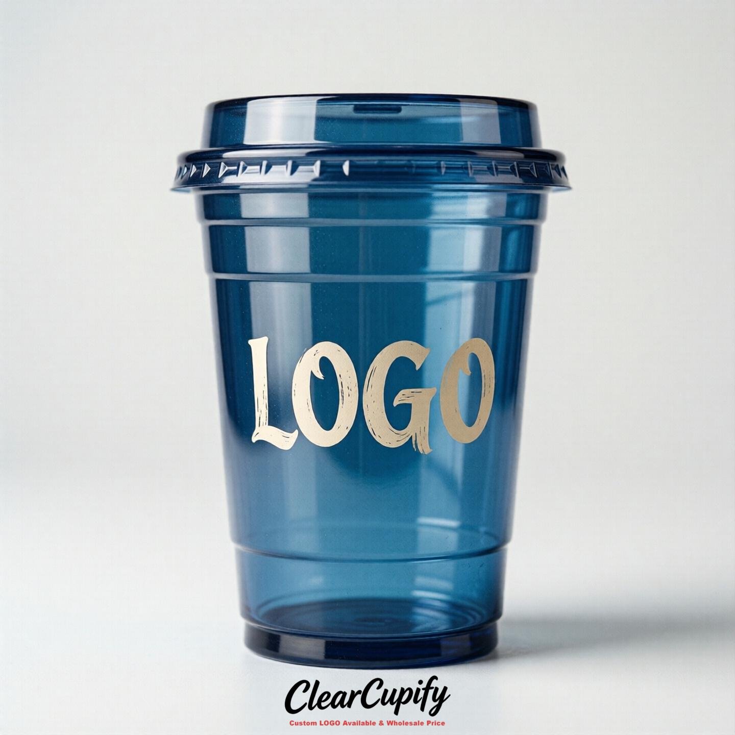 Sapphire Clear Plastic Cups with Custom Logo 12oz / 16oz / 20oz / 24oz / 32oz