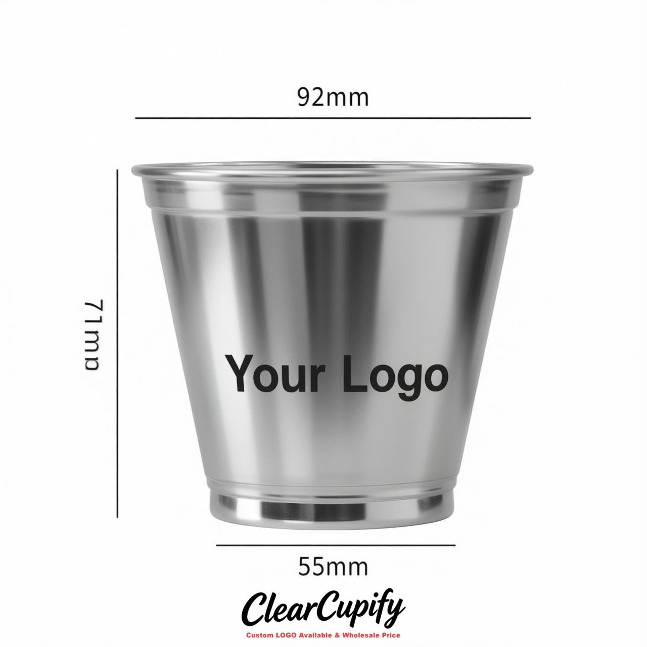 Silver Clear Plastic Ice Cream Cups Wholesale with Custom Logo