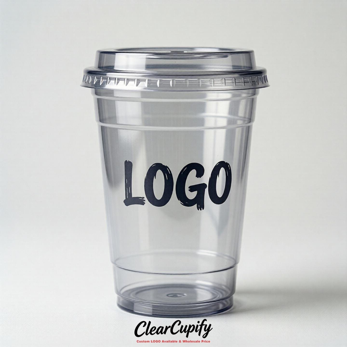 Silver Clear Plastic Cups with Custom Logo 12oz / 16oz / 20oz / 24oz / 32oz