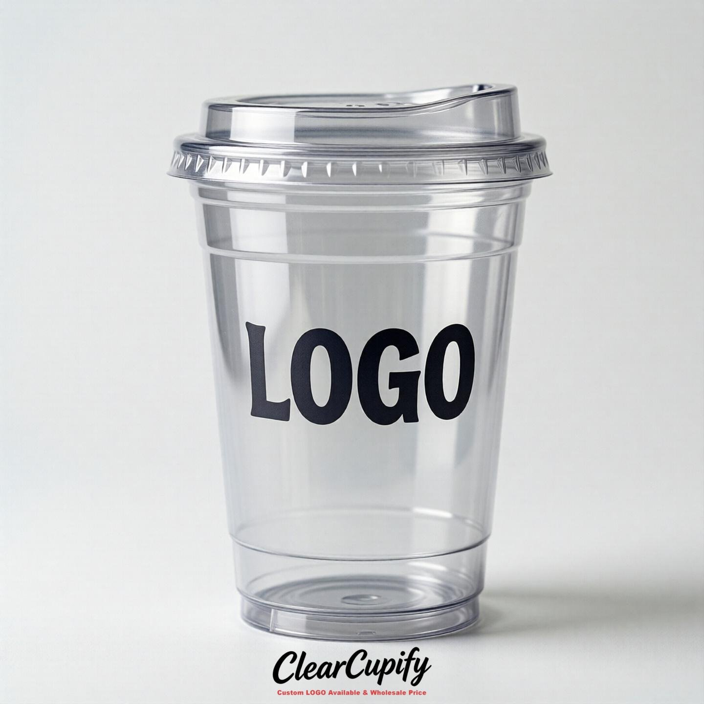 Silver Clear Plastic Cups with Custom Logo 12oz / 16oz / 20oz / 24oz / 32oz