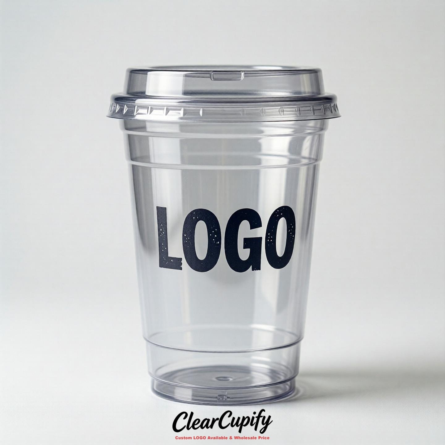 Silver Clear Plastic Cups with Custom Logo 12oz / 16oz / 20oz / 24oz / 32oz