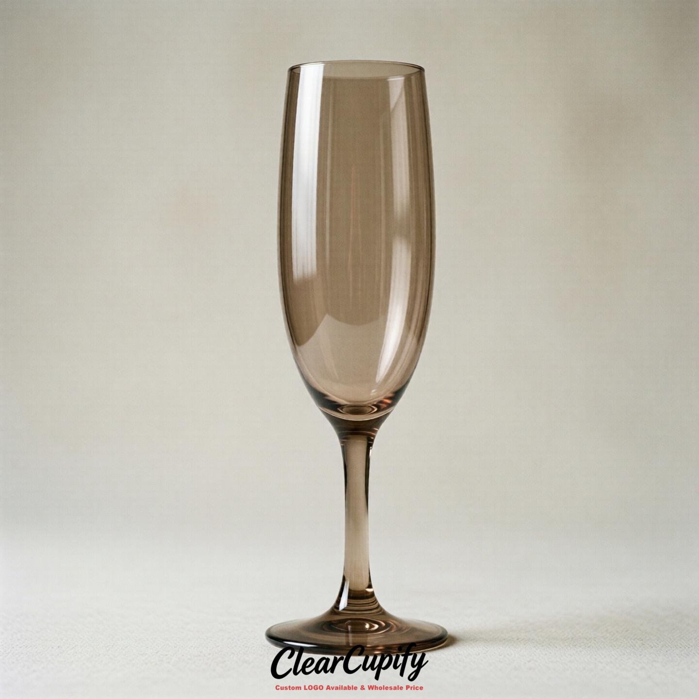 Taupe Clear Champagne Flutes - Wholesale 5oz/6oz/7oz Acrylic Champagne Glasses