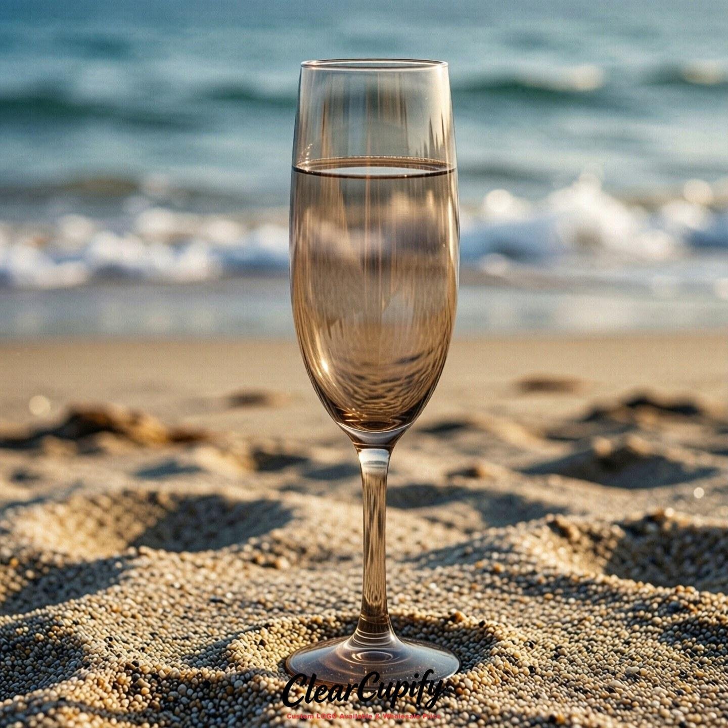 Taupe Clear Champagne Flutes - Wholesale 5oz/6oz/7oz Acrylic Champagne Glasses