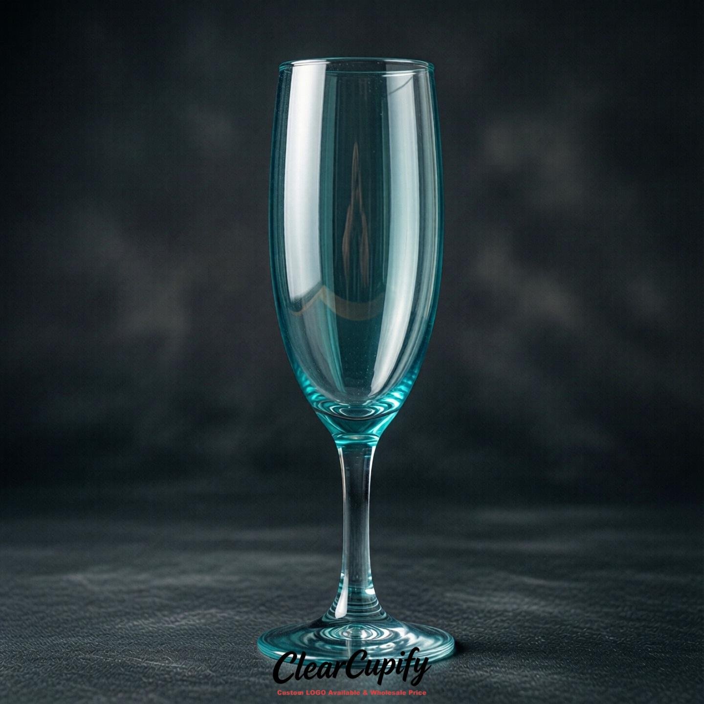 Teal Clear Champagne Flutes - Wholesale 5oz/6oz/7oz Acrylic Champagne Glasses