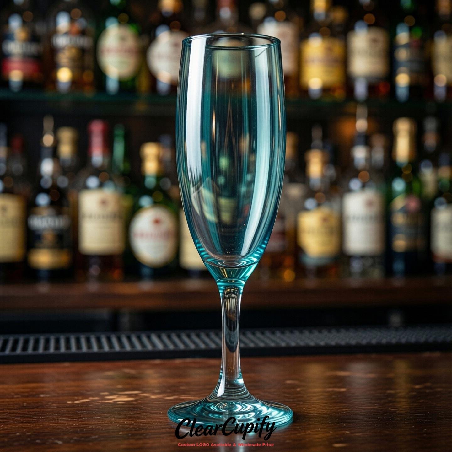 Teal Clear Champagne Flutes - Wholesale 5oz/6oz/7oz Acrylic Champagne Glasses