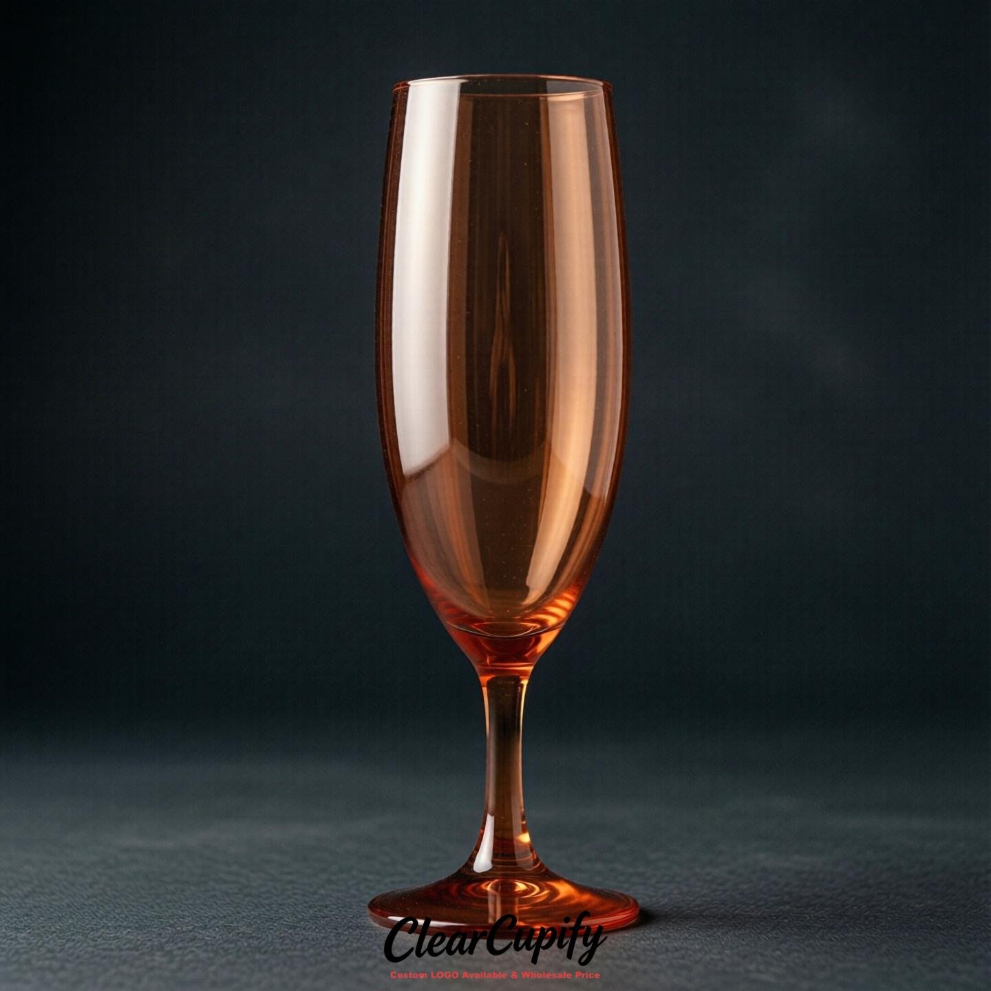 Terracotta Clear Champagne Flutes - Wholesale 5oz/6oz/7oz Acrylic Champagne Glasses