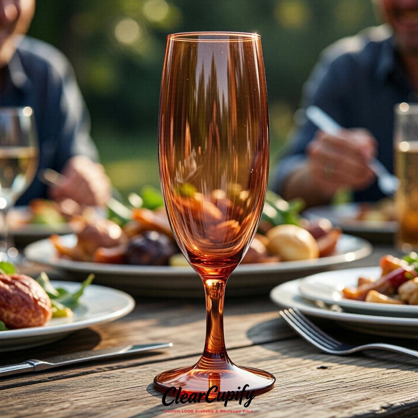 Terracotta Clear Champagne Flutes - Wholesale 5oz/6oz/7oz Acrylic Champagne Glasses