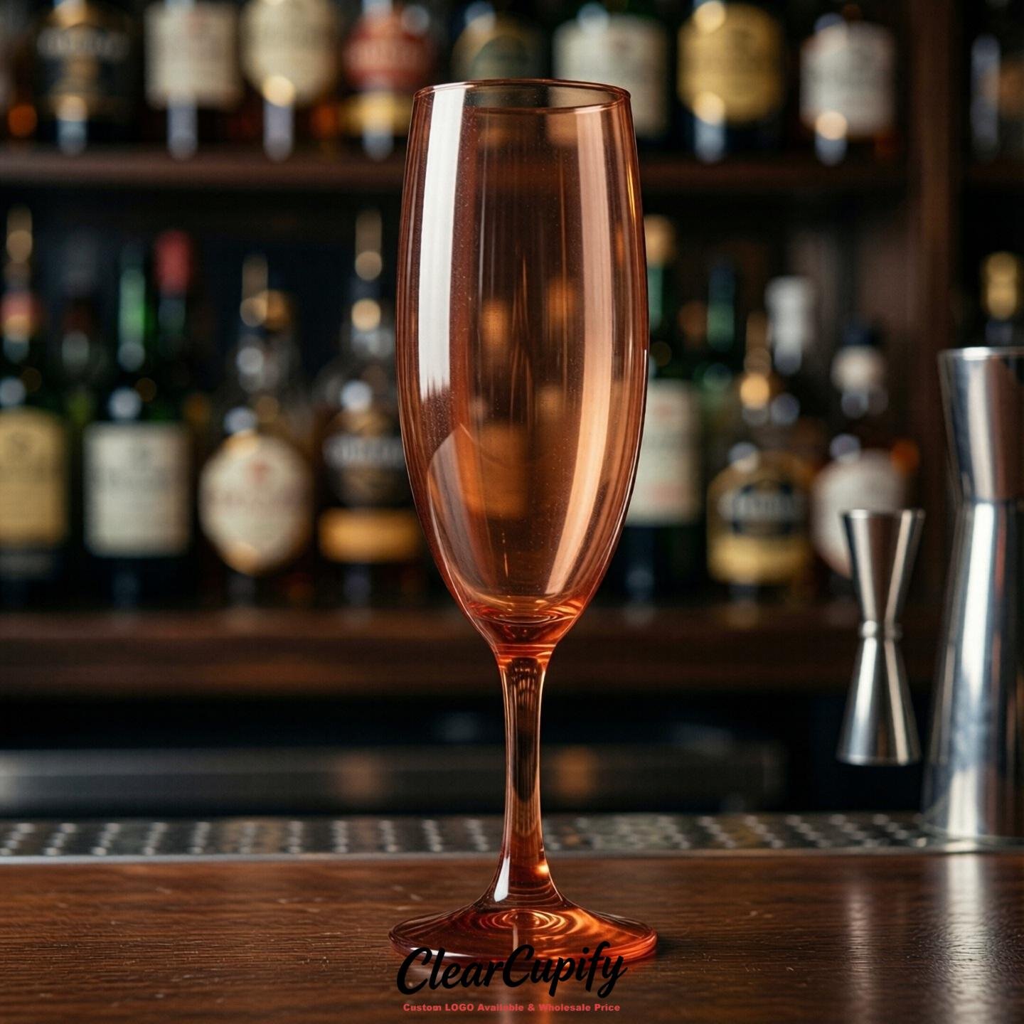 Terracotta Clear Champagne Flutes - Wholesale 5oz/6oz/7oz Acrylic Champagne Glasses