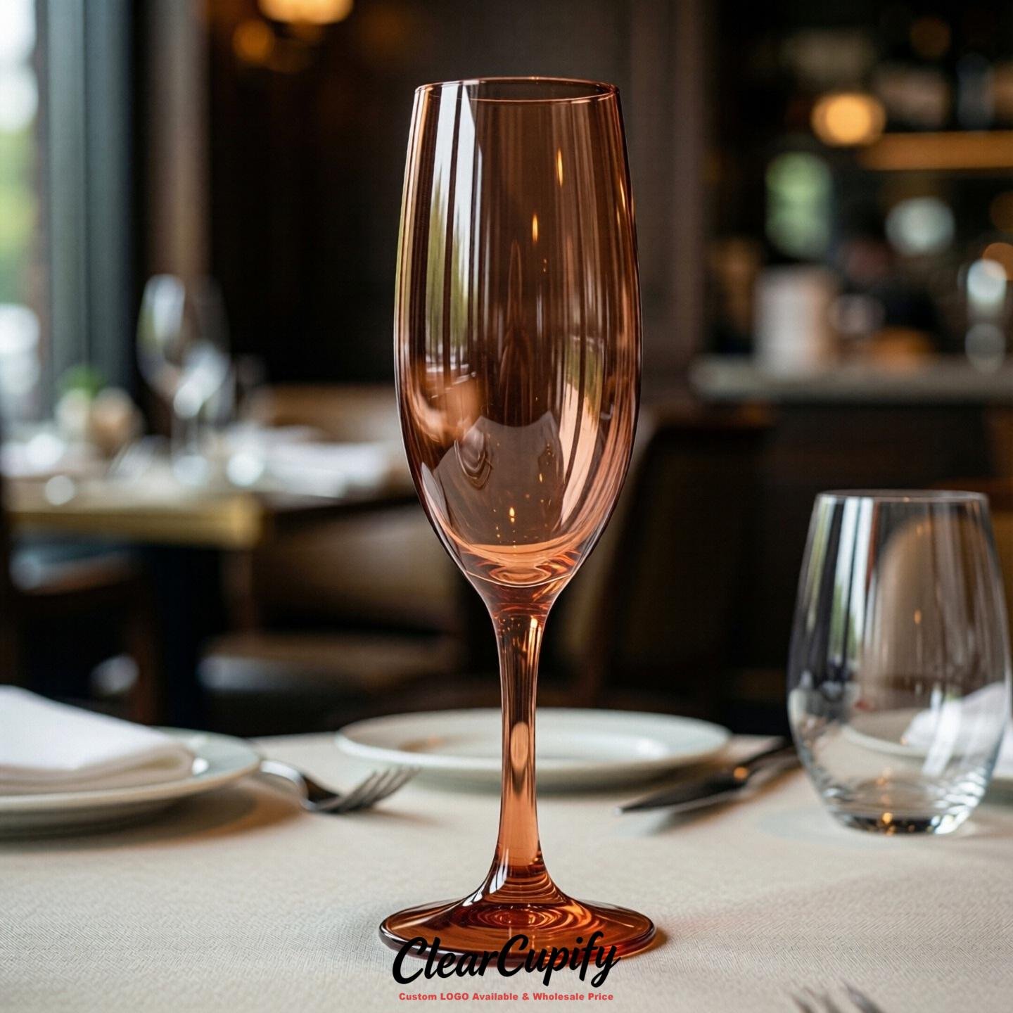 Terracotta Clear Champagne Flutes - Wholesale 5oz/6oz/7oz Acrylic Champagne Glasses