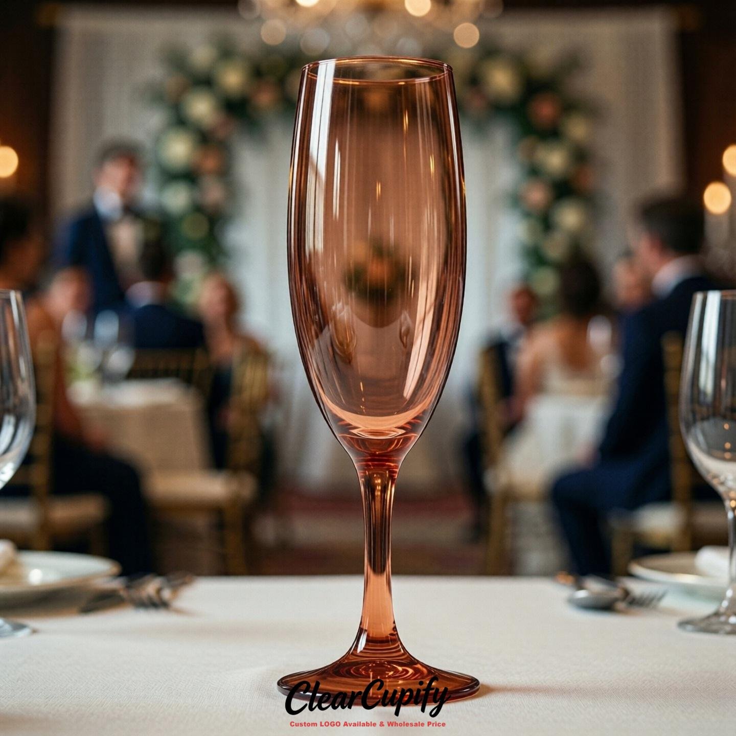 Terracotta Clear Champagne Flutes - Wholesale 5oz/6oz/7oz Acrylic Champagne Glasses