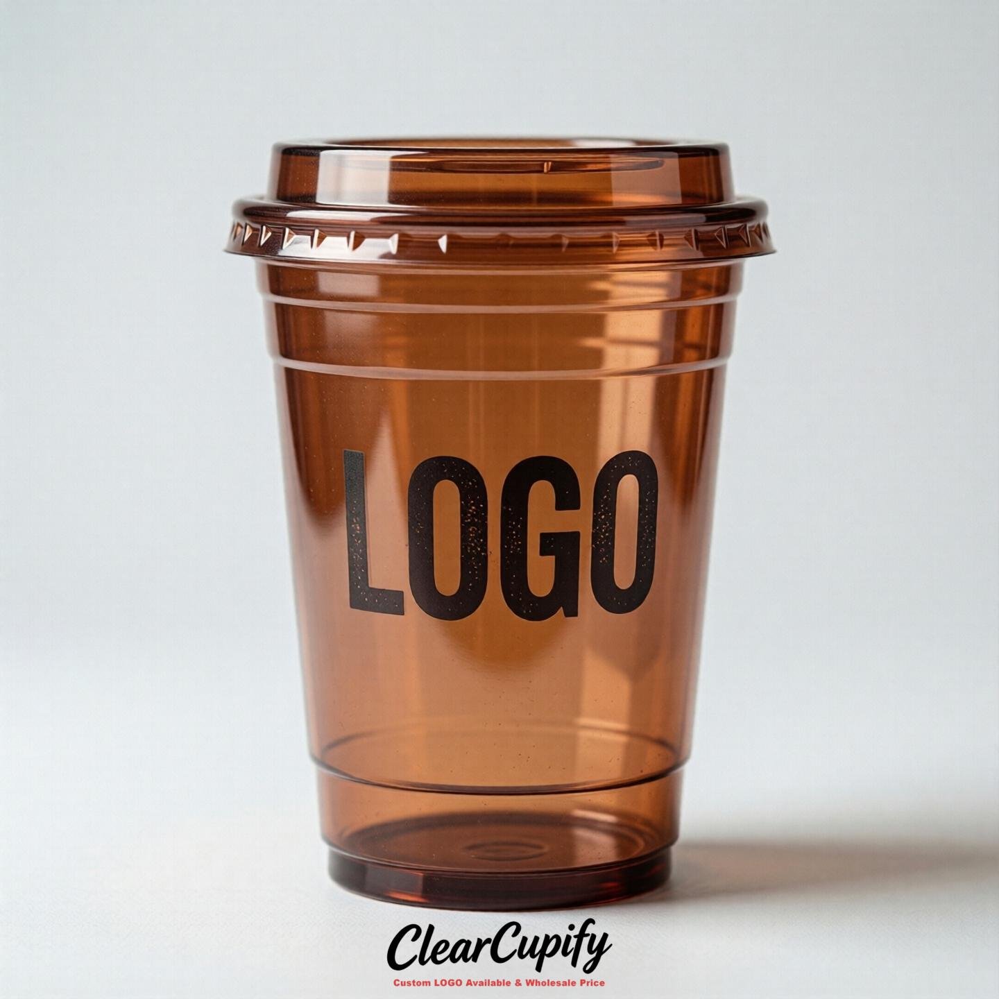 Terracotta Clear Plastic Cups with Custom Logo 12oz / 16oz / 20oz / 24oz / 32oz
