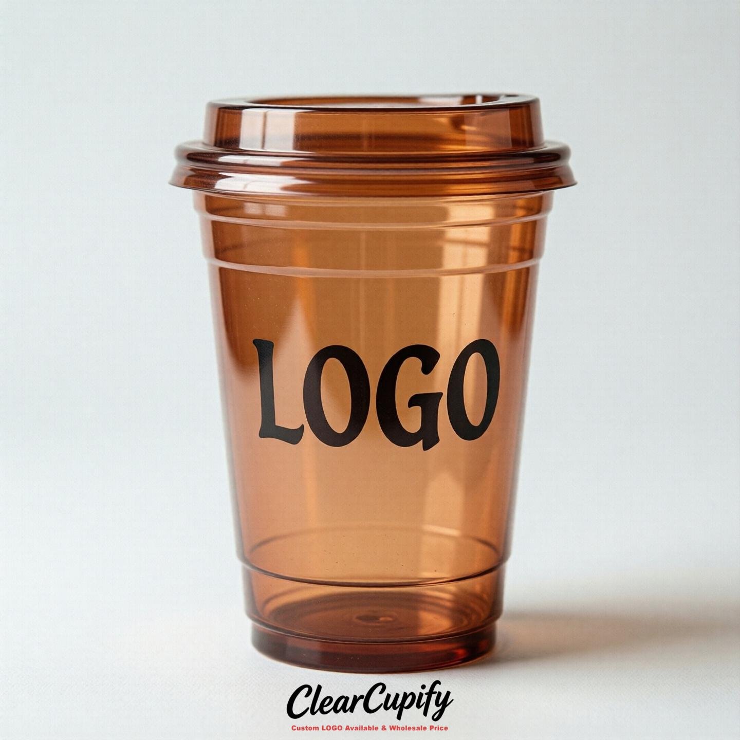 Terracotta Clear Plastic Cups with Custom Logo 12oz / 16oz / 20oz / 24oz / 32oz